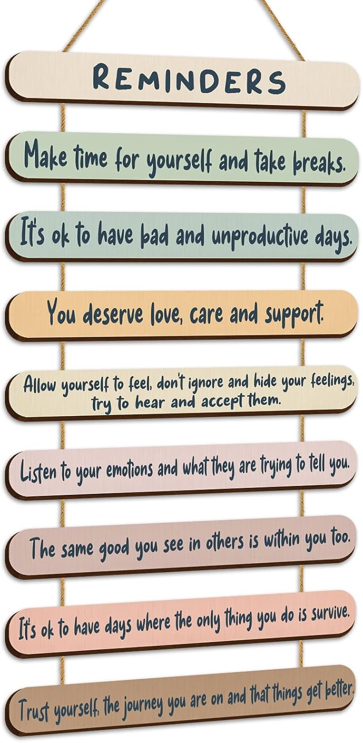 Yookeer Mental Health Affirmations Wall Art Decor