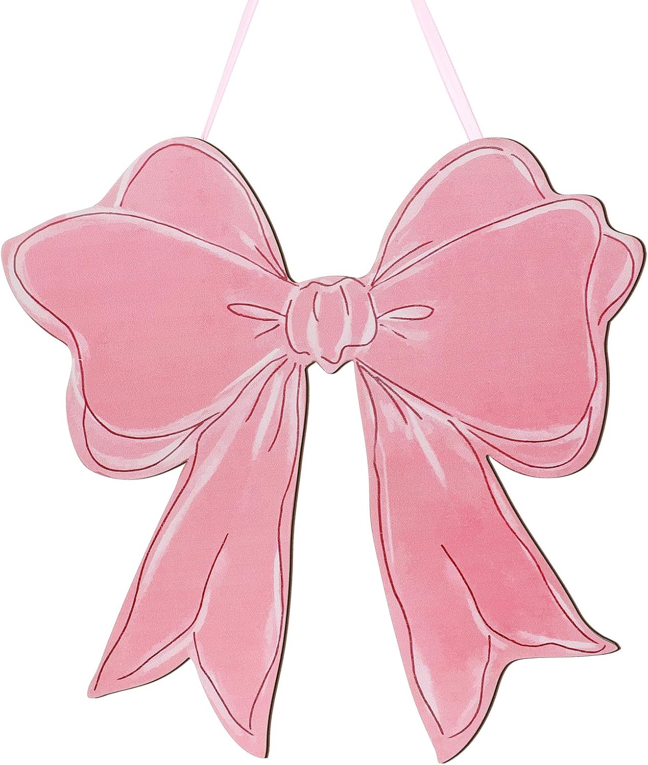 Pink Bow Wooden Wall Hanging Sign Coquette Bow Decor