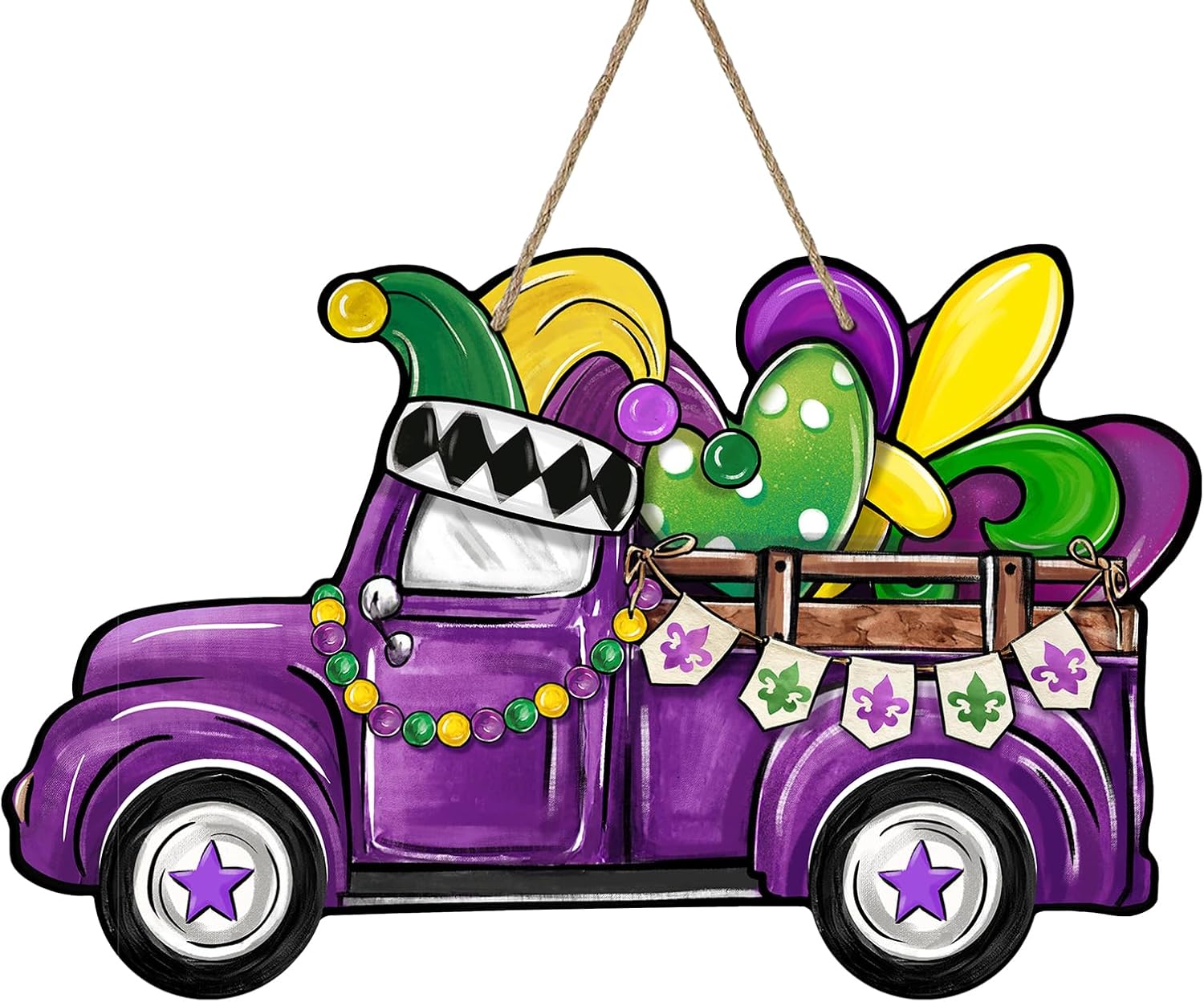 Bolisom Mardi Gras Purple Truck Door Sign