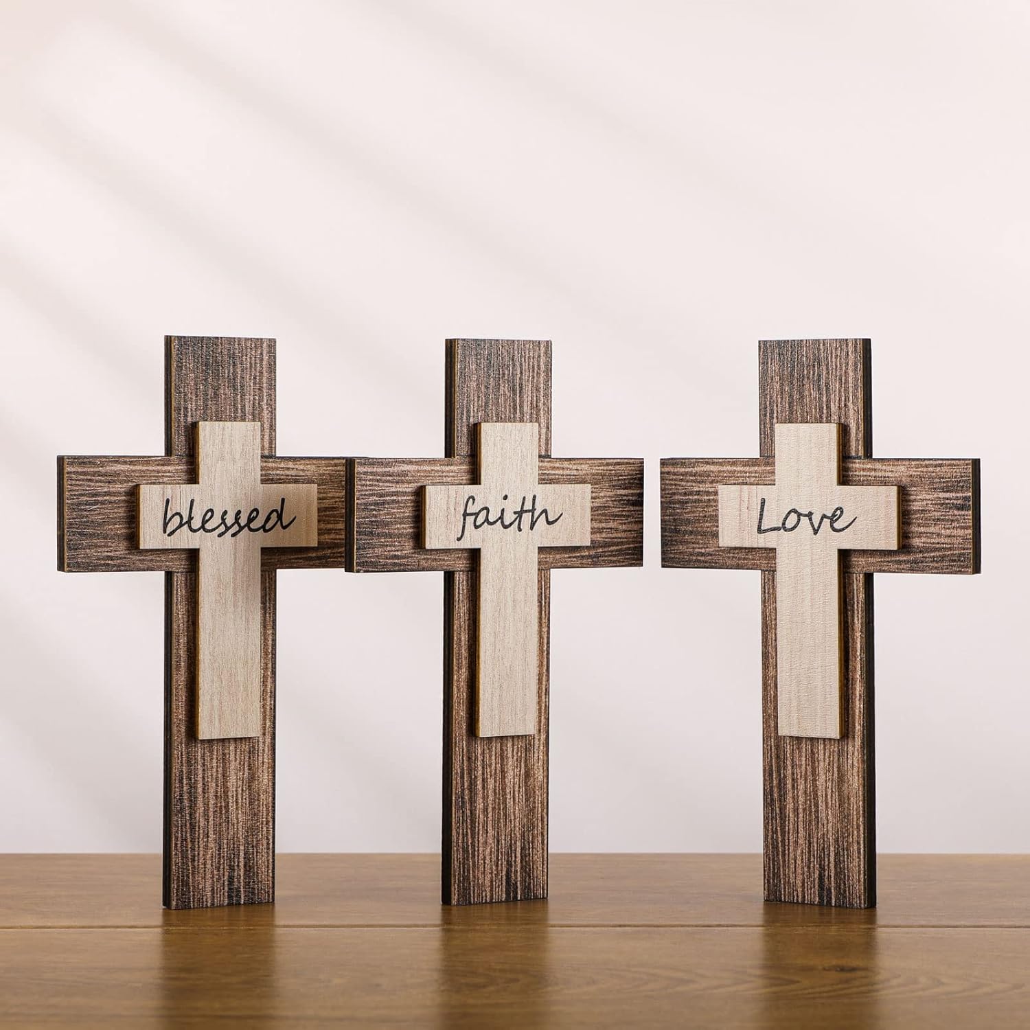Yalikop 3 Piece Wooden Cross Wall Decor Set