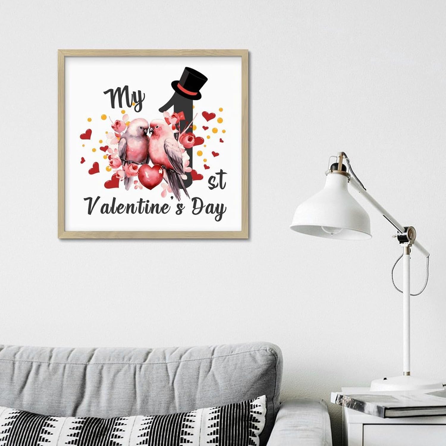 My 1st Valentines Day Birds Wall Decor Wood Sign