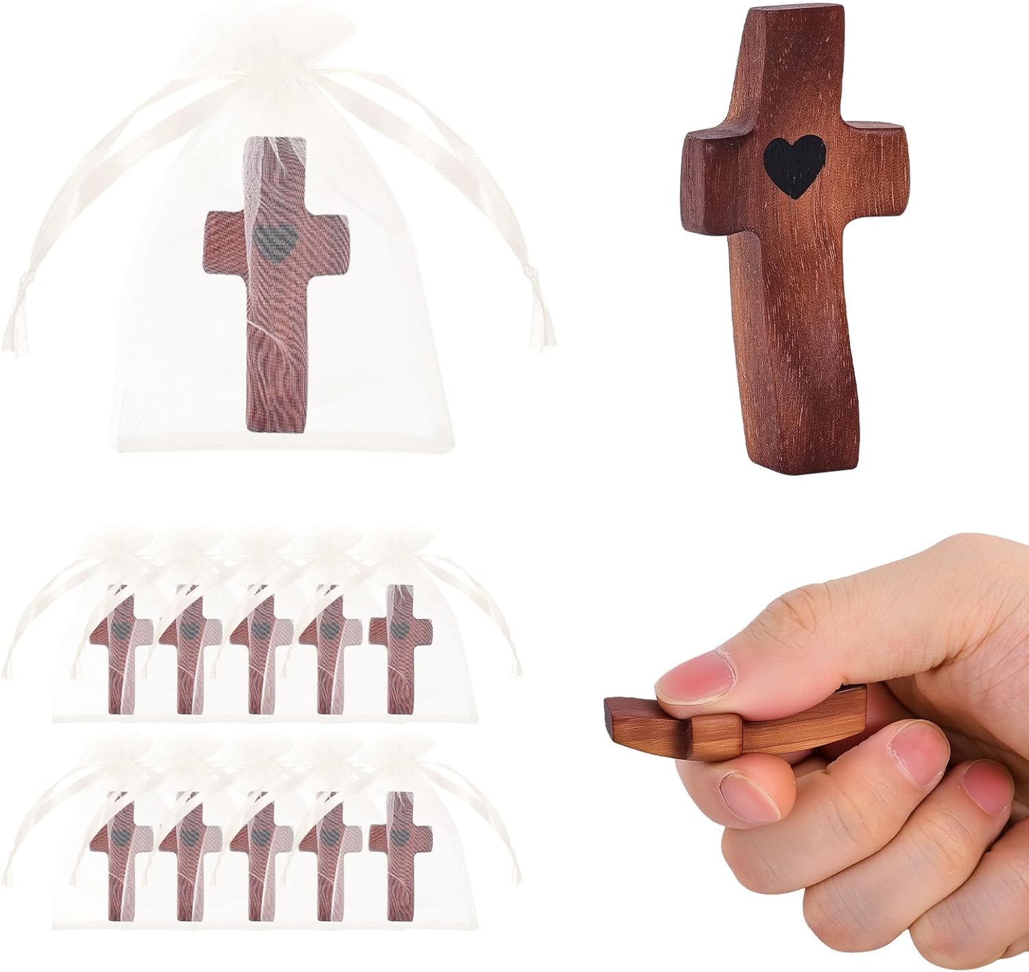 Xpokcai Handmade Wooden Cross My Heart Fidget Toy