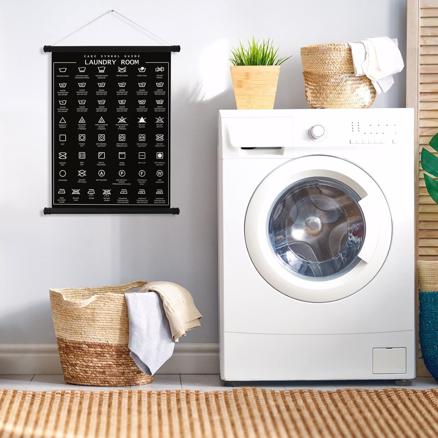 Gersoniel Laundry Room Decor Symbols Wall Art