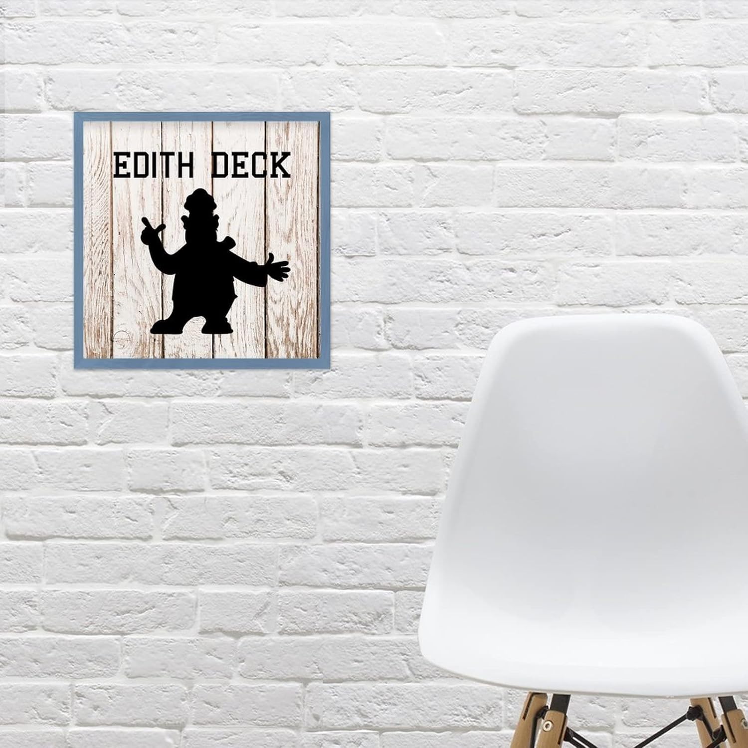 Rustic Wood Wall Decor Sign 12x12 Dark Blue