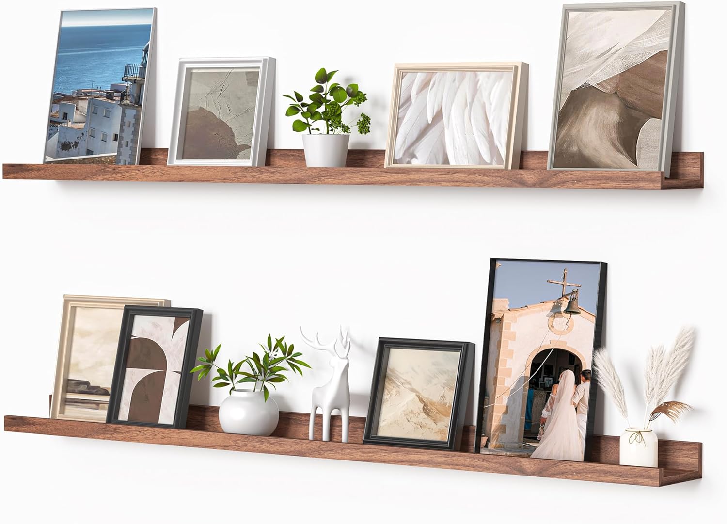 Heimlove Floating Shelf Set of 2 48 Inch WallMounted Picture Ledge