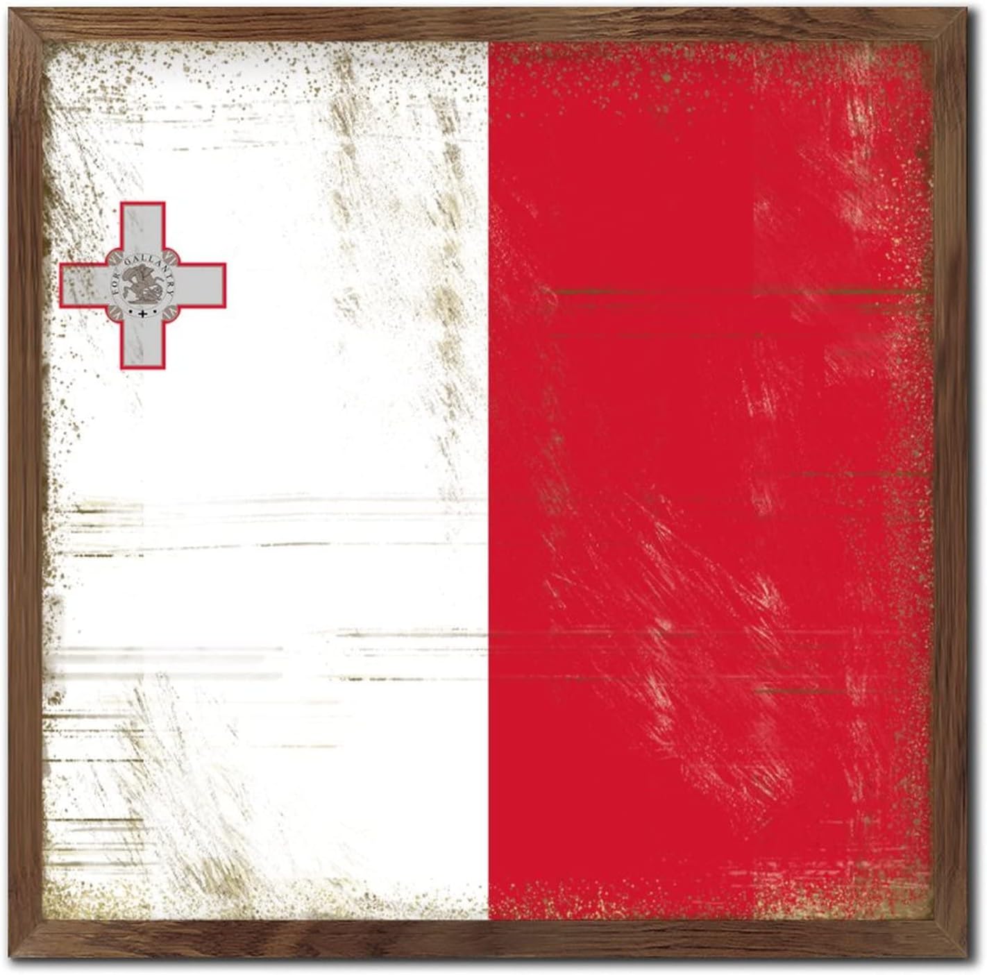 Malta Framed Wood Sign 12x12in Wall Decor