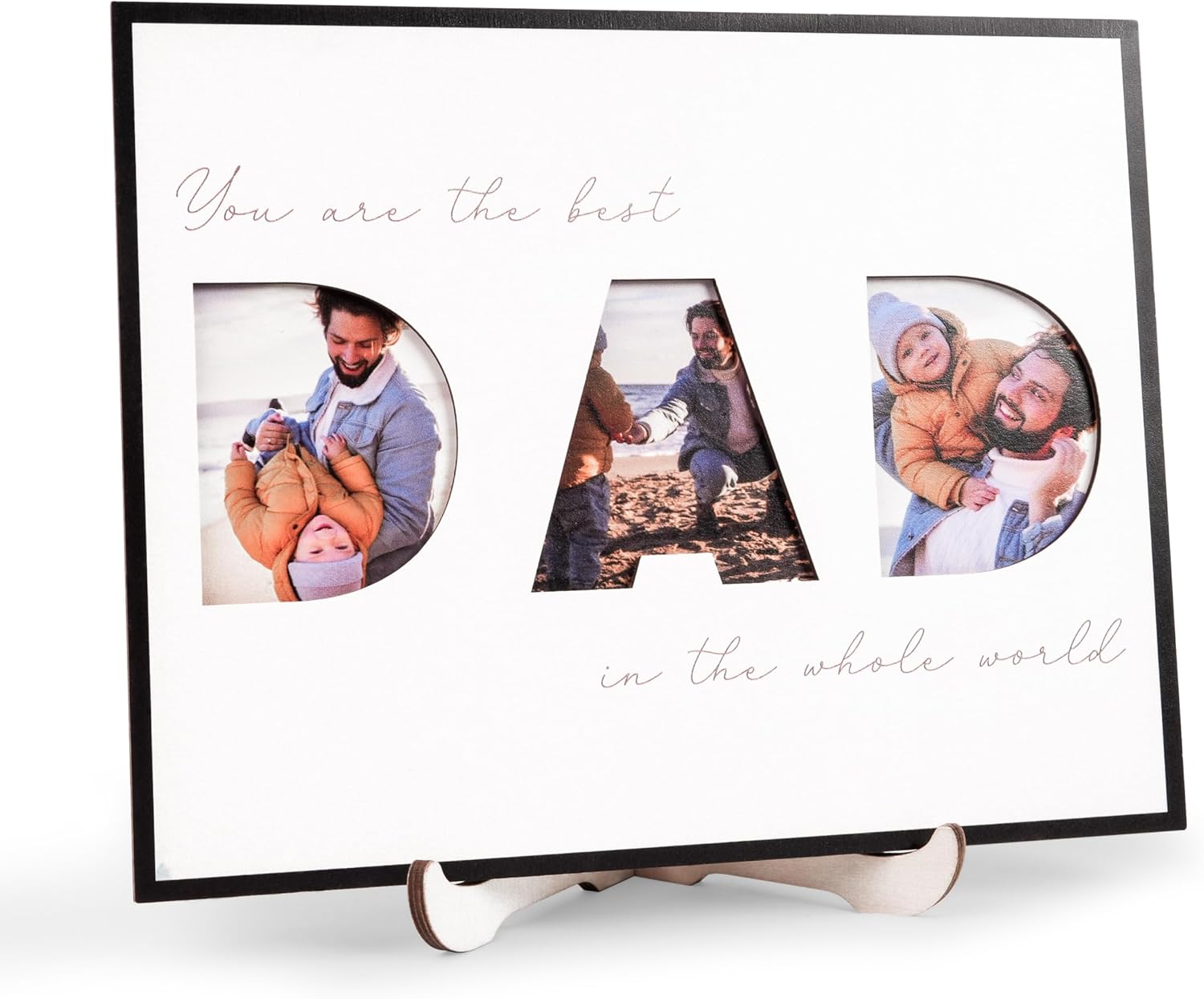 Creative DAD Letter Photo Frame With 3 Slots