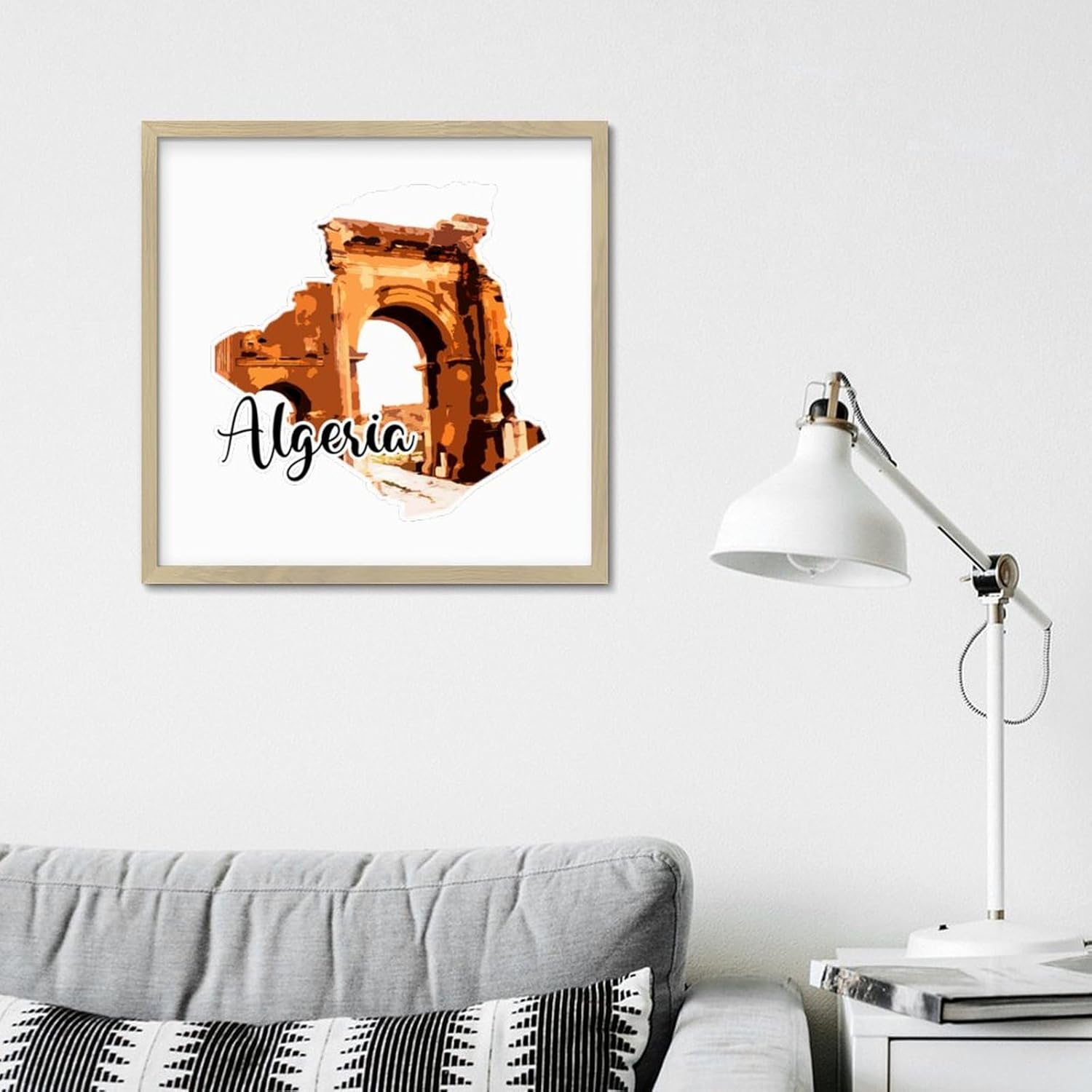 Personalized Wood Framed Sign for Algerian Wall Art