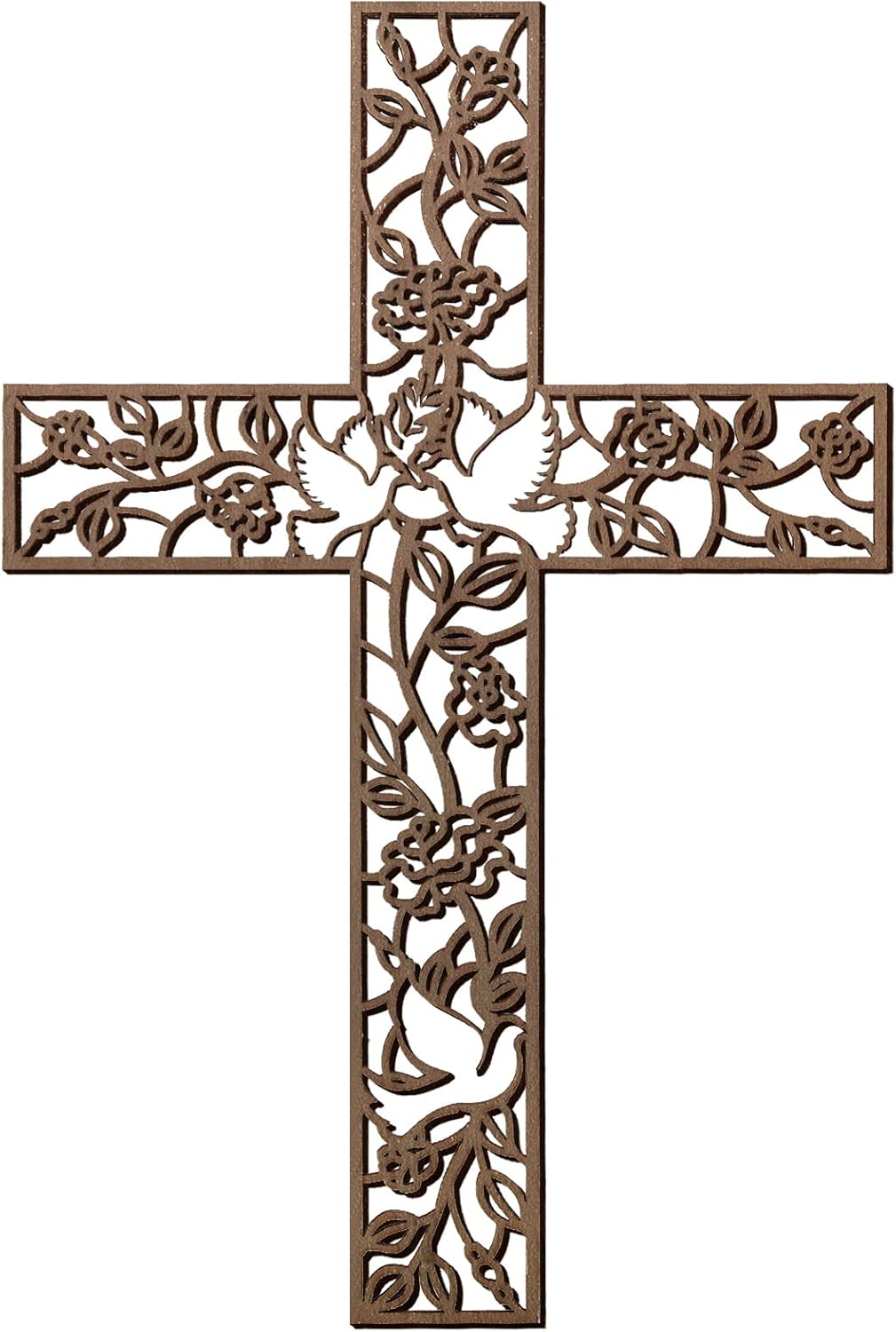 Yookeer Wall Hanging Wooden Cross Flower Decor