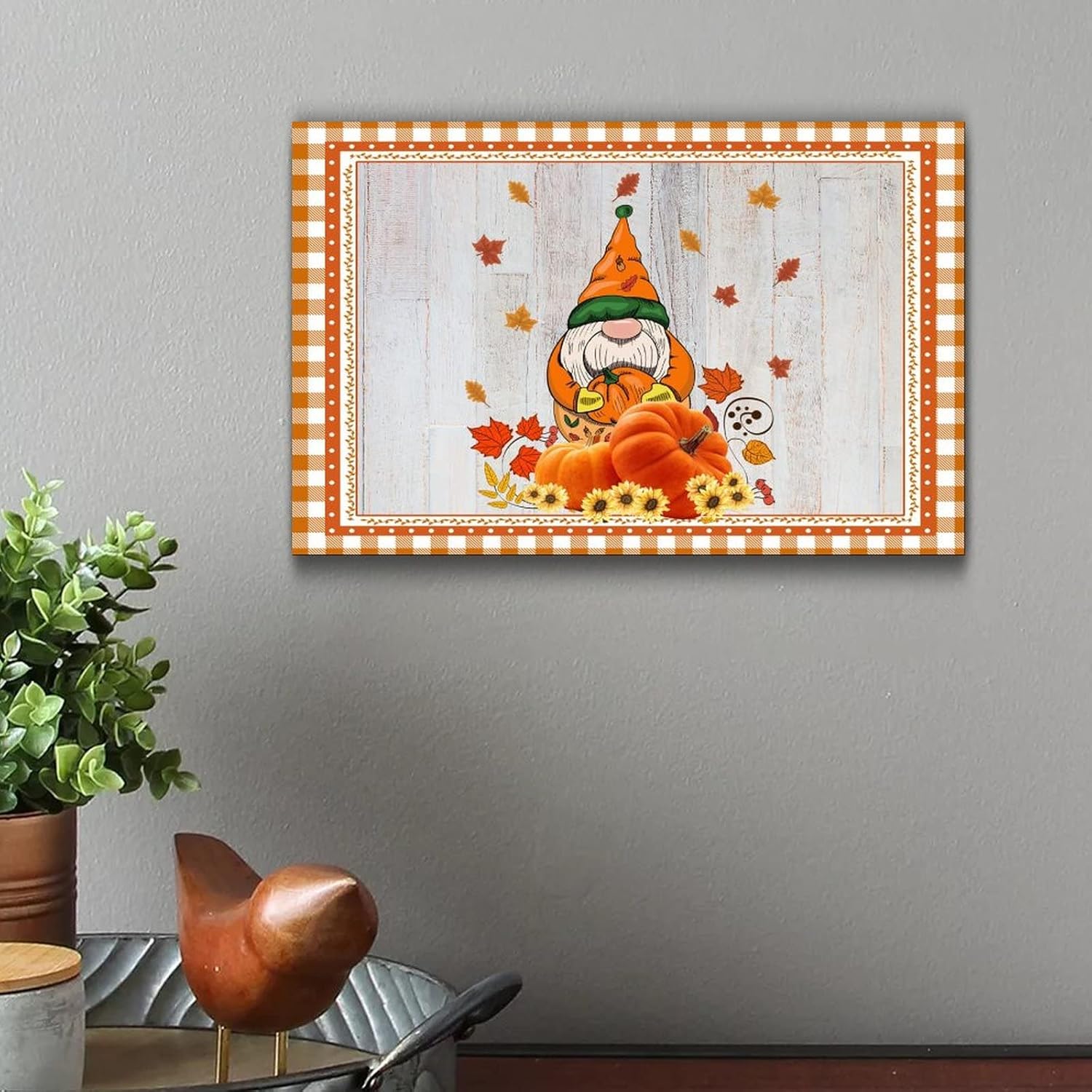 Fall Harvest Thanksgiving Wooden Sign 12x16in