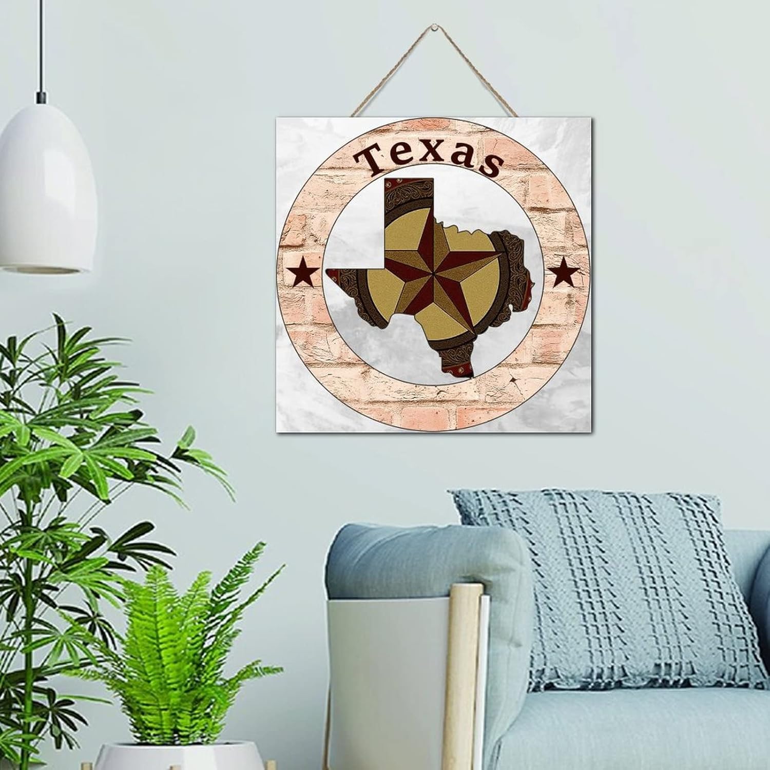 Autravelco Texas Lone Star Wall Sign 12x12 Inch