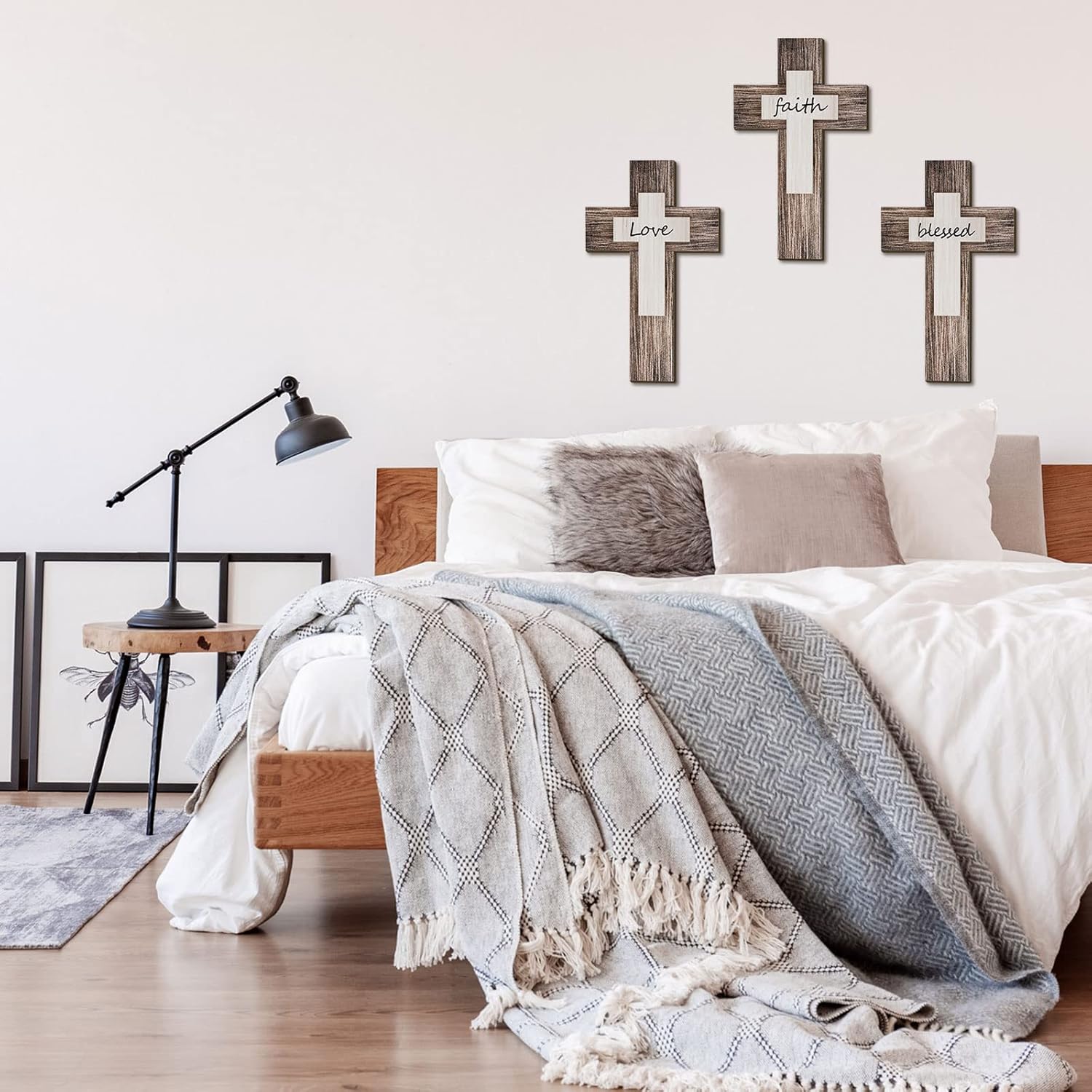 Yalikop 3 Piece Wooden Cross Wall Decor Set