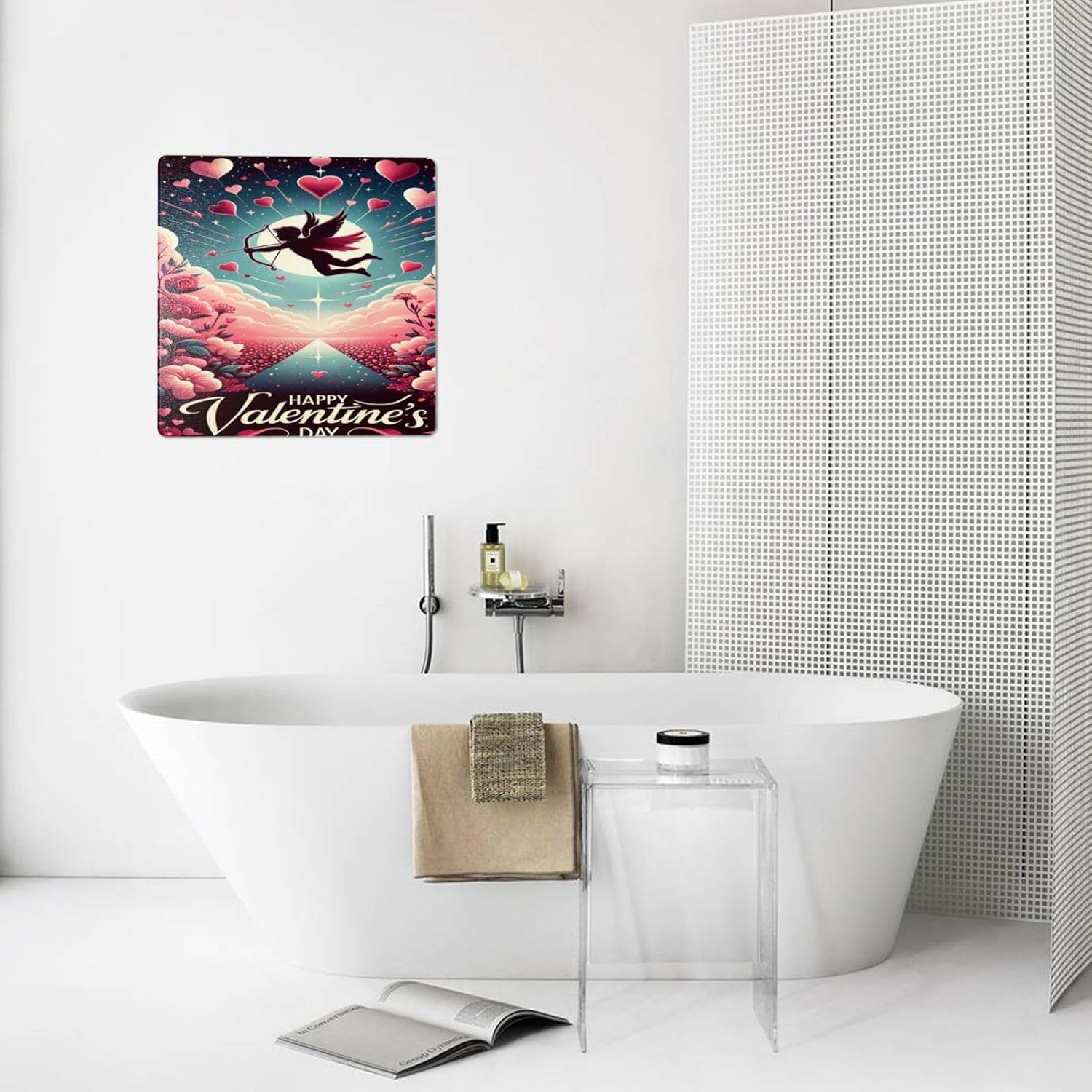 Retro Metal Wall Decor Sign with Love Theme 8x8inch