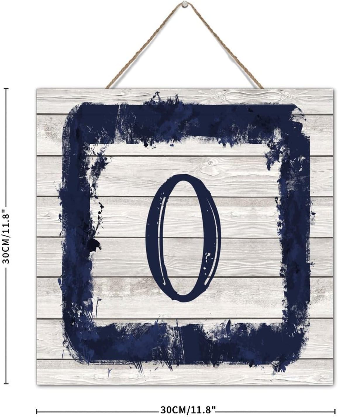 Monogram Letter O Wall Decor Wood Sign 12x12 Inch