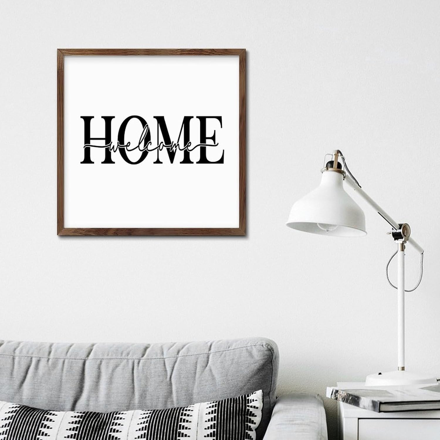 Farmhouse Wood Framed Welcome Home Sign 12x12in 1