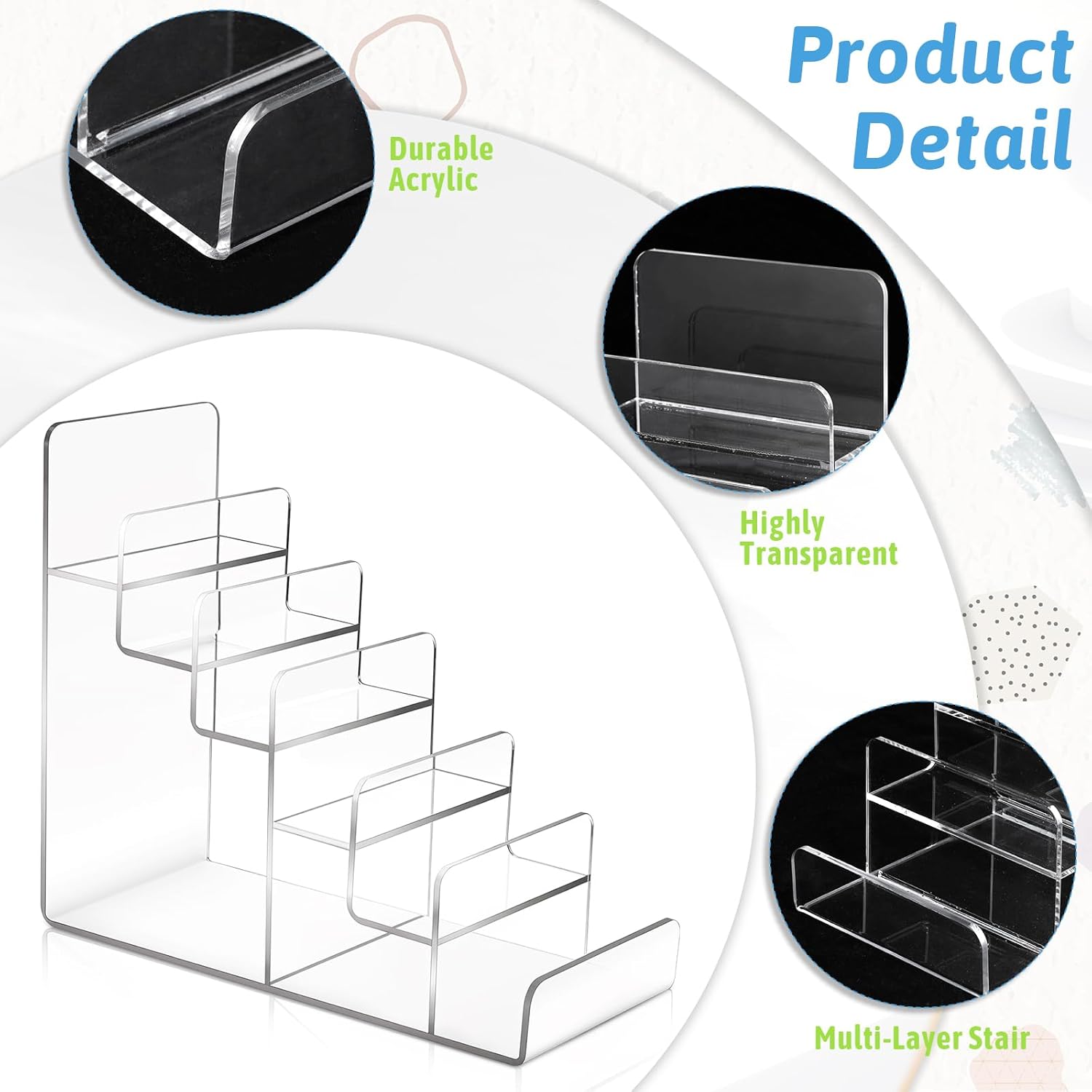 6 Tier Wallet Display Stand with Clear Acrylic Base