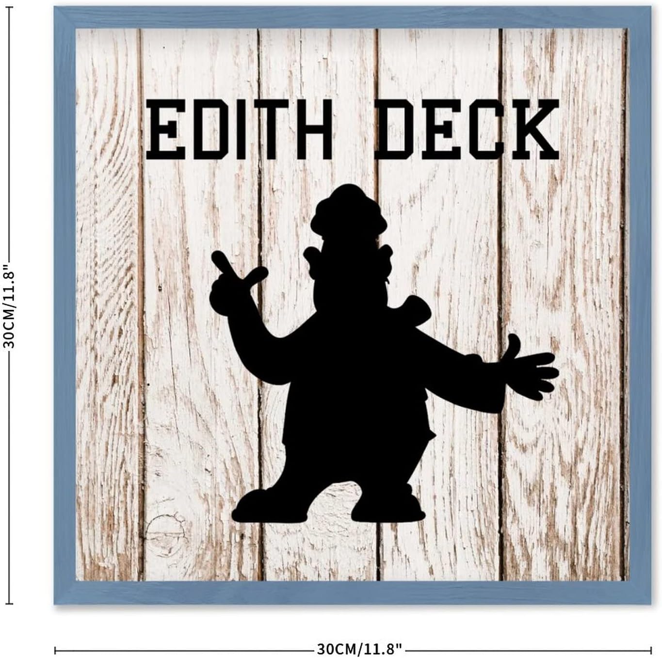 Rustic Wood Wall Decor Sign 12x12 Dark Blue