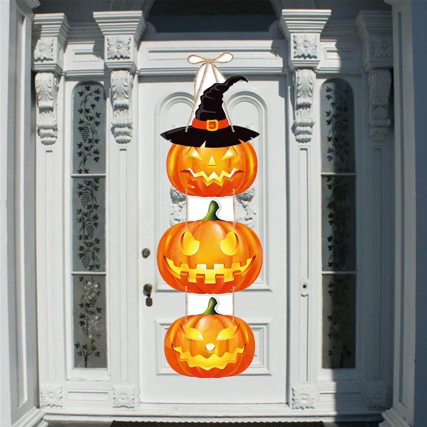 Roffiy 24 Inch Halloween Wall Pediment Pumpkin Door Ornaments