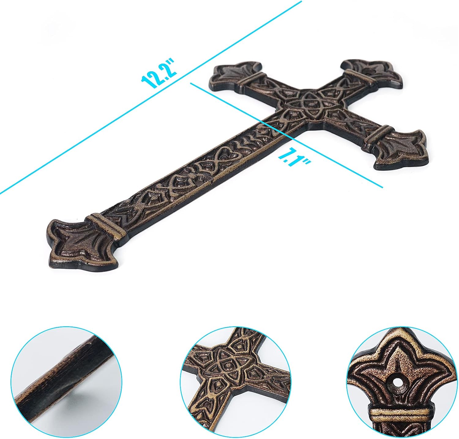 DreamsEden Metal Cross Wall Art Antique Design