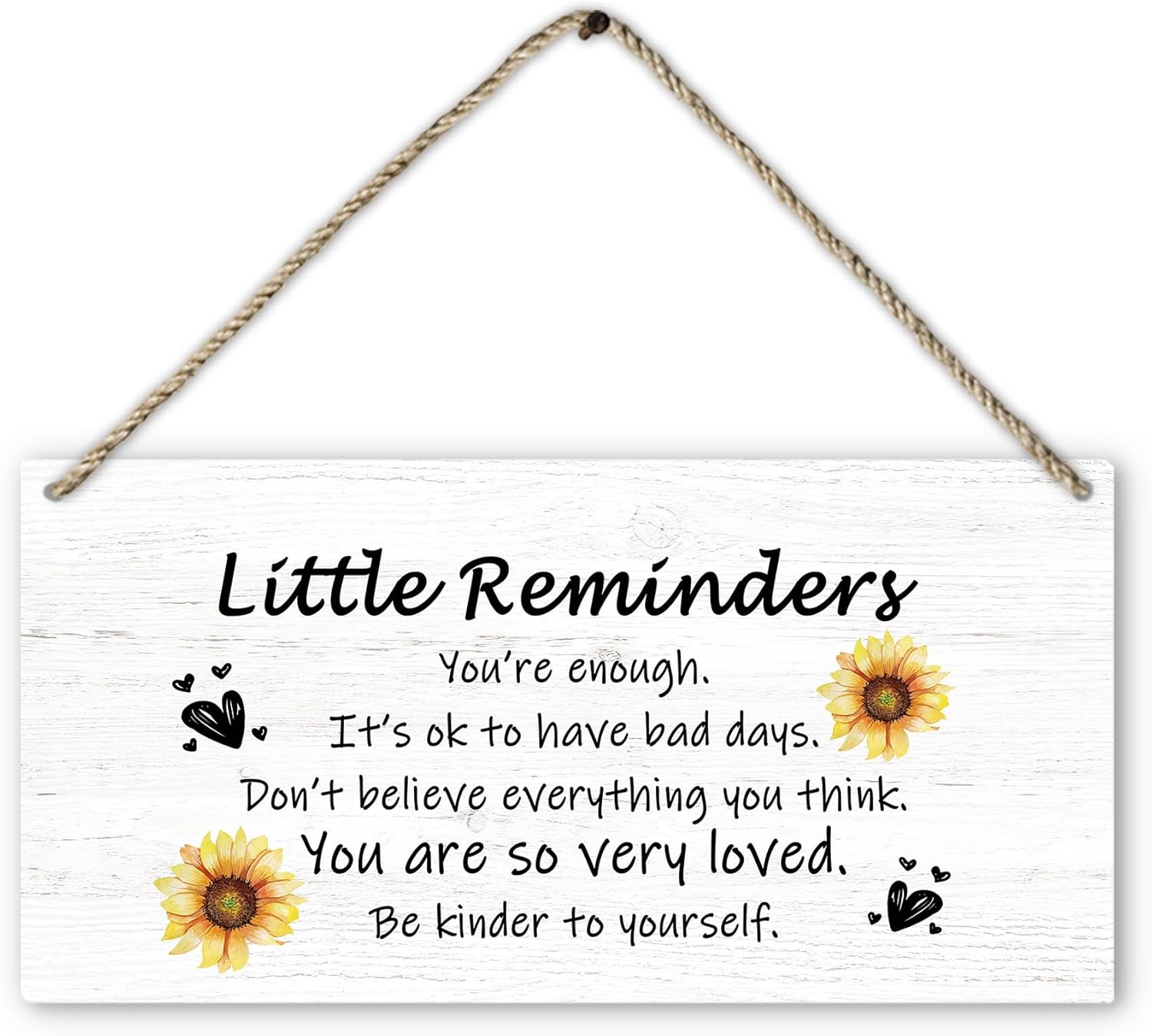 PHAMTE Positive Signs Wooden Wall Plaque 12x6 Inches