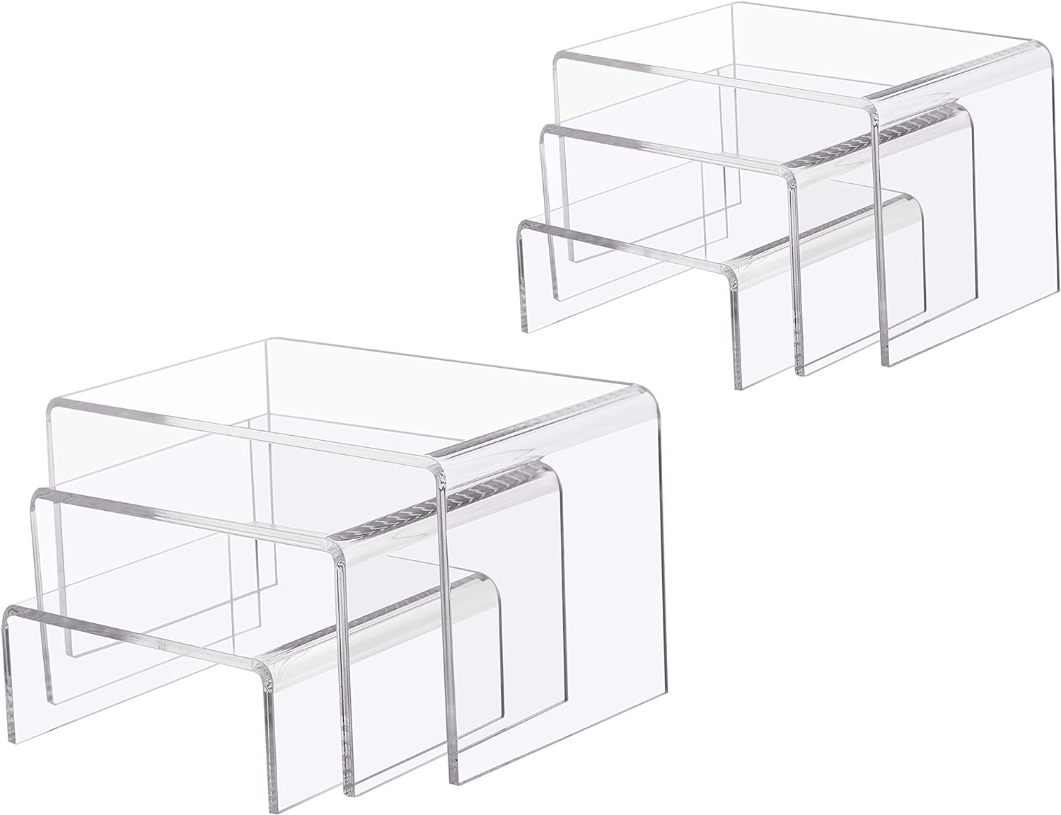 Jusalpha 6-Piece Clear Acrylic Riser Set for Display