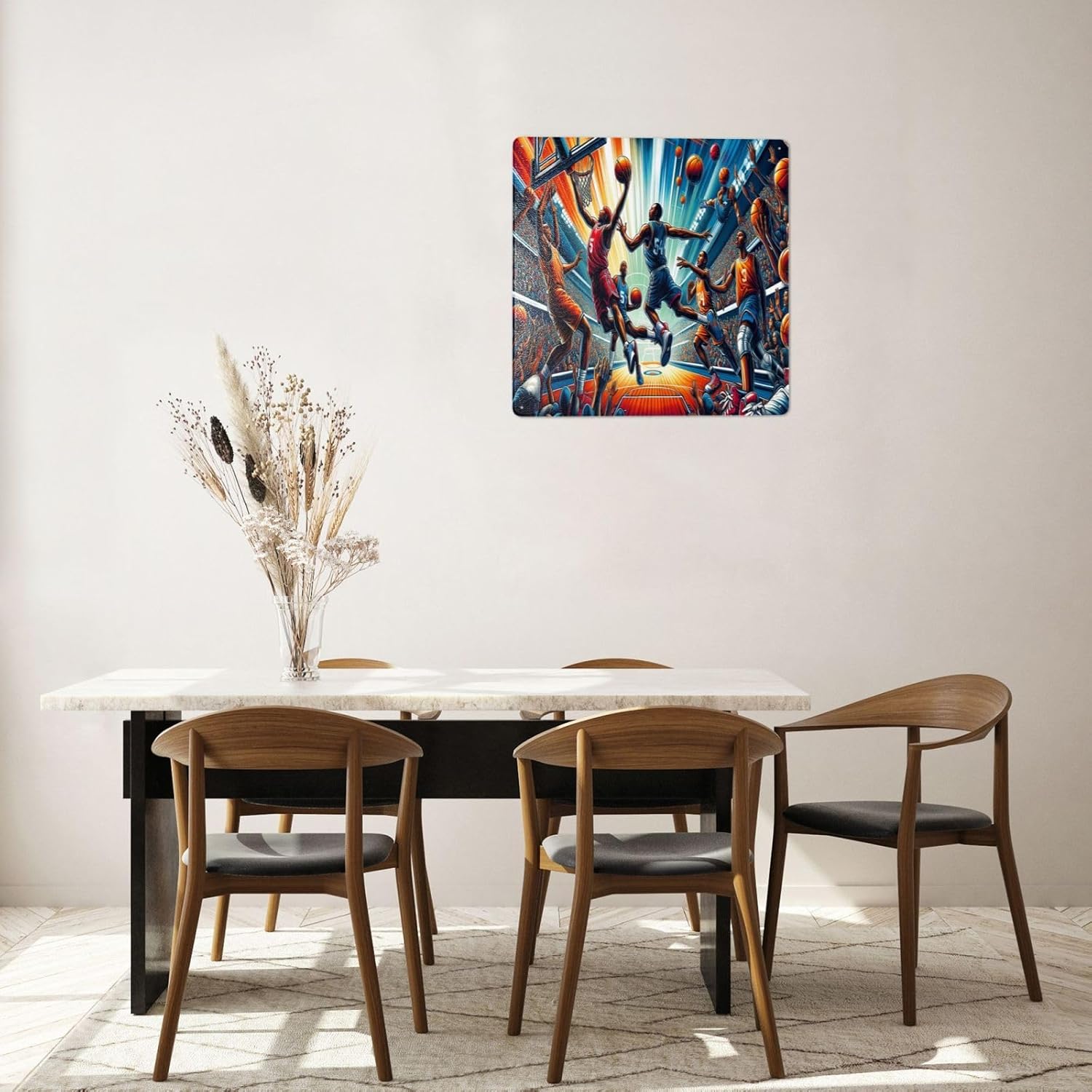 Retro Metal Basketball Tin Sign Wall Art 8x8inch