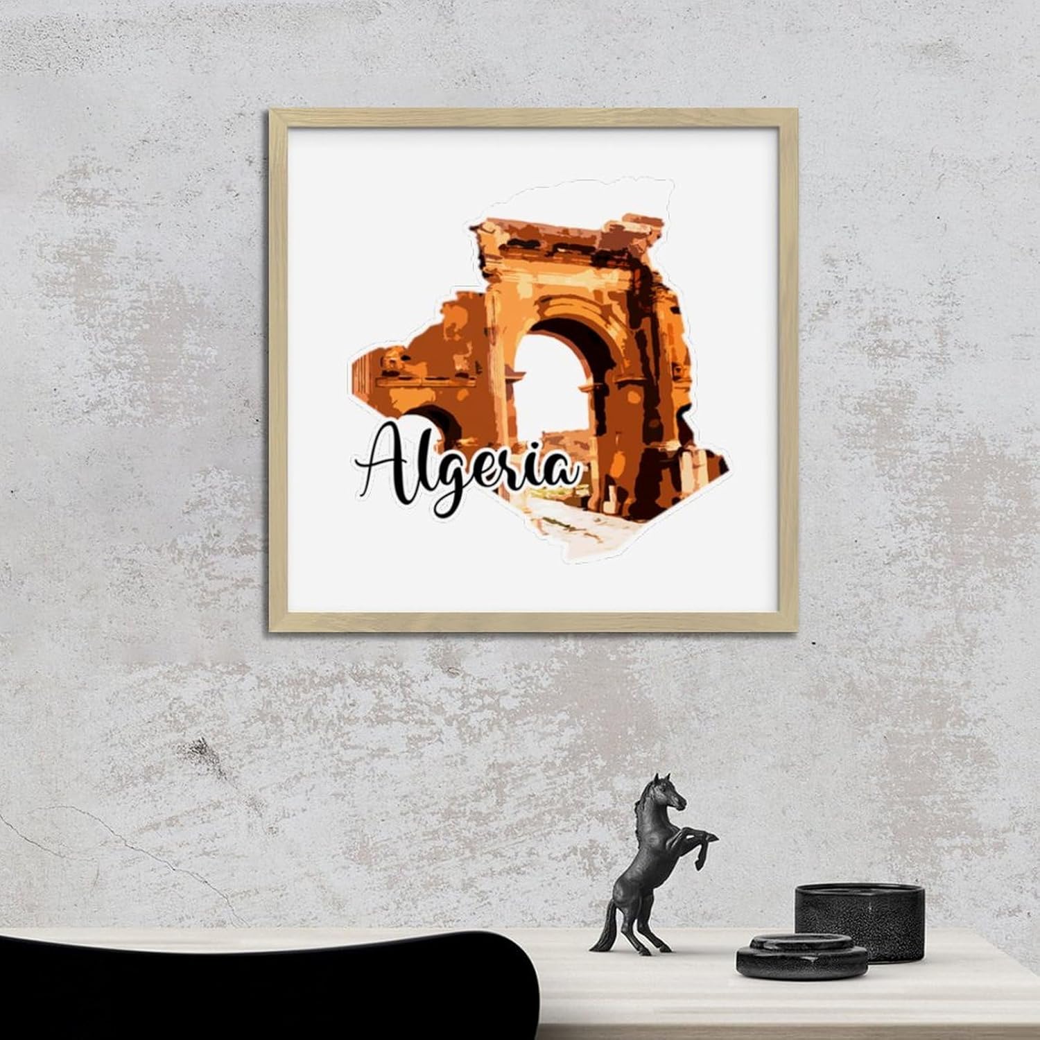 Personalized Wood Framed Sign for Algerian Wall Art