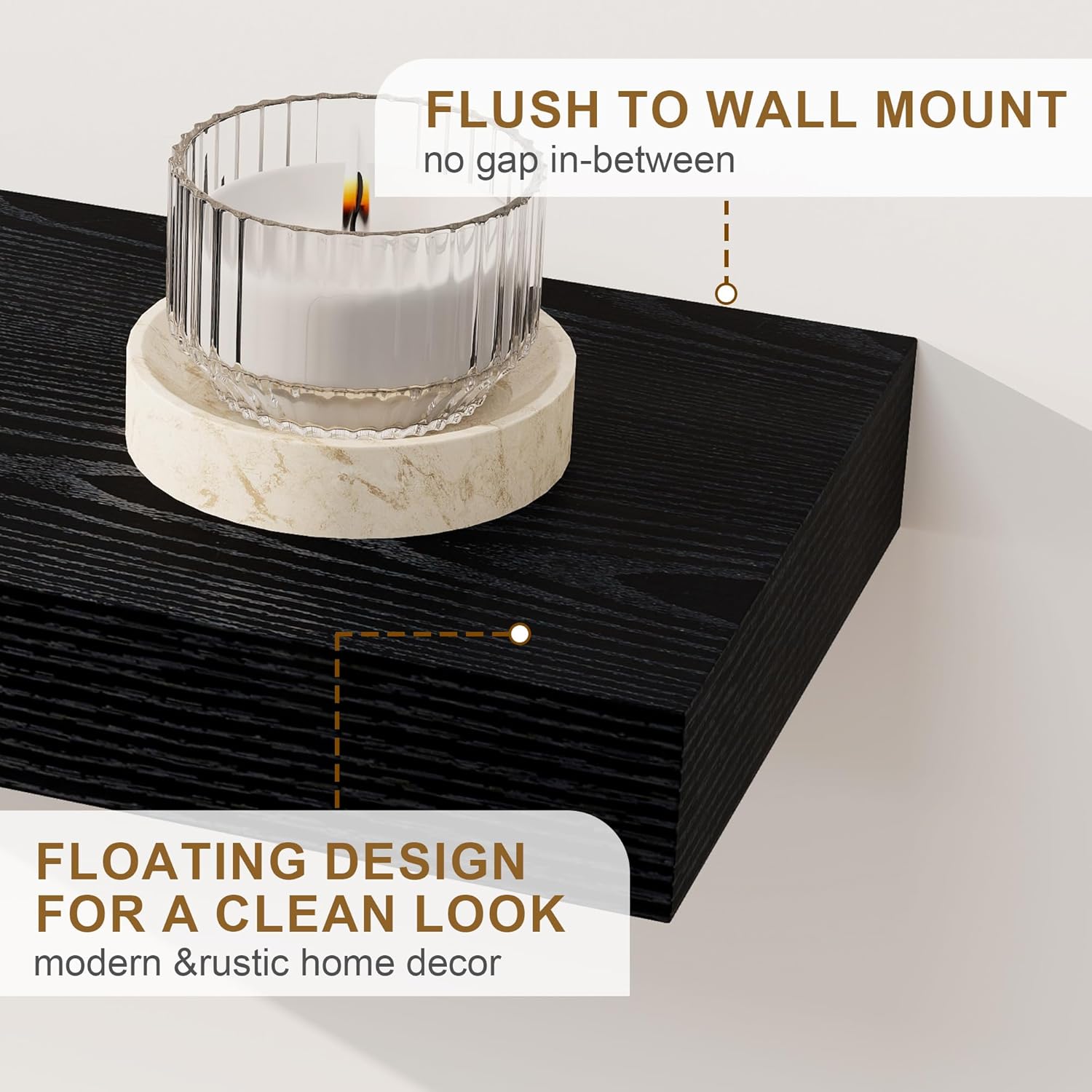 Fun Memories Floating Shelves Set of 2 32Inch Black