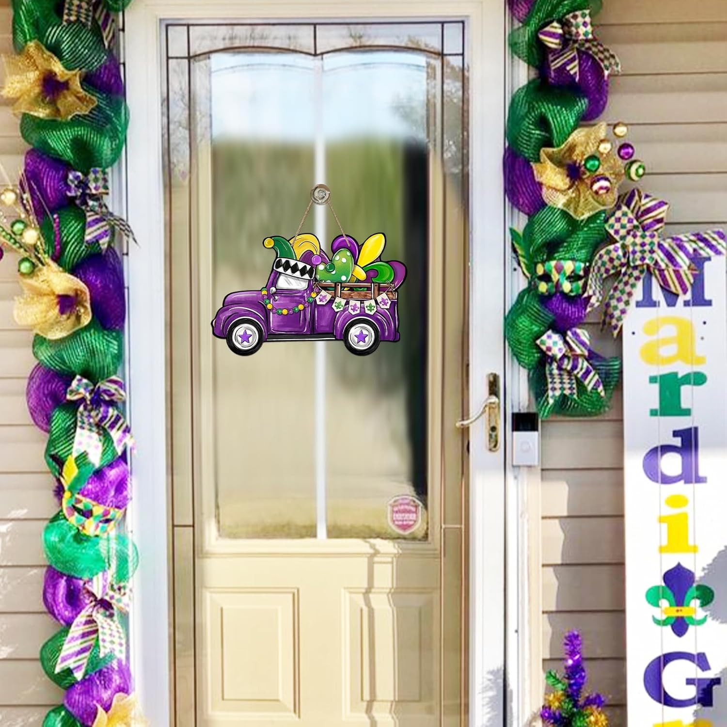 Bolisom Mardi Gras Purple Truck Door Sign