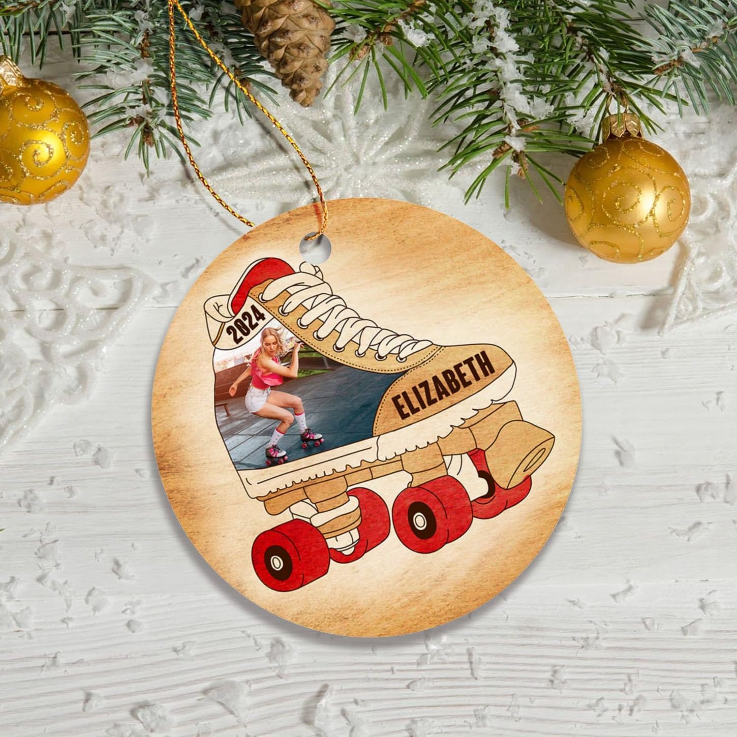 Cenluxy Personalized Roller Derby Christmas Ornament