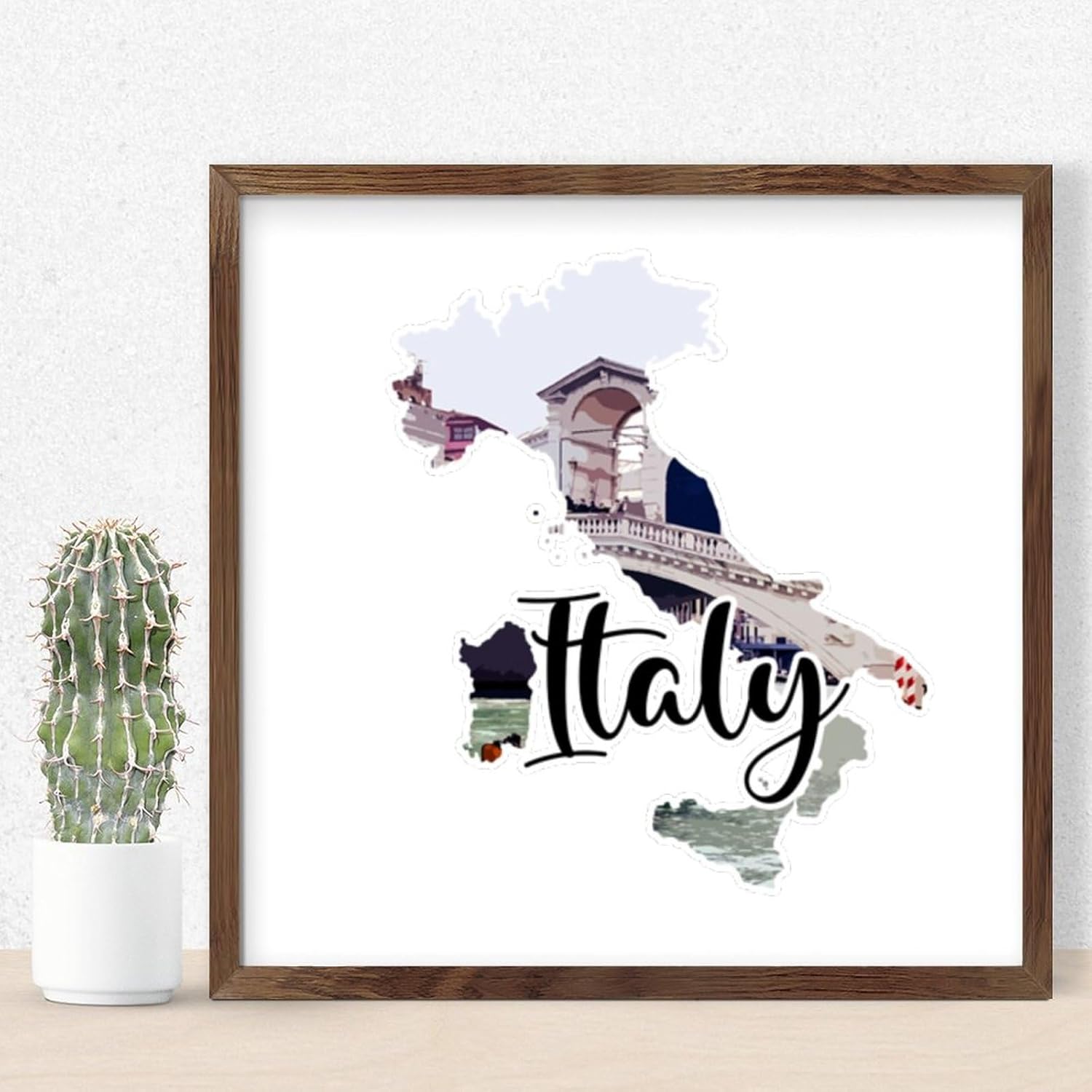 Wood Framed Printed Sign for Entryway and Bathroom Decor