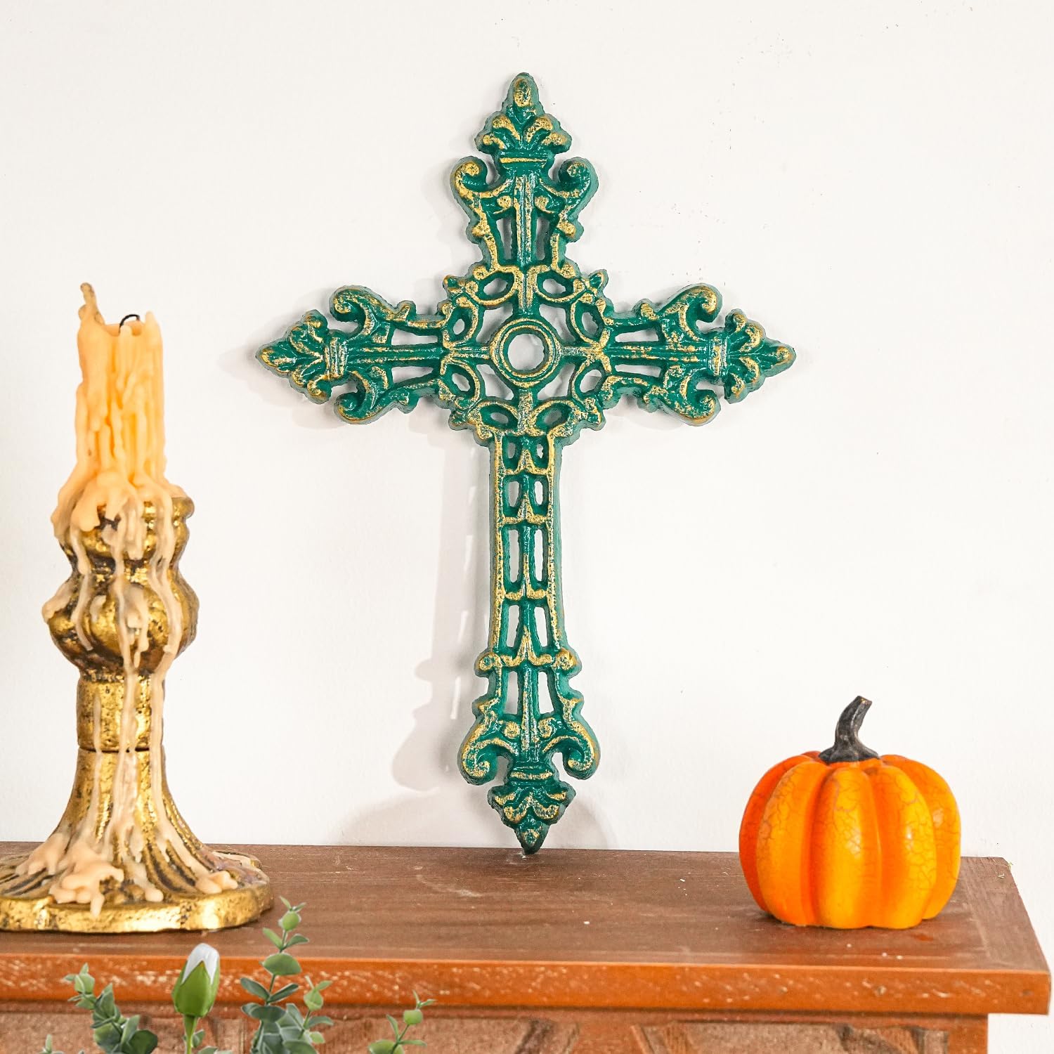 Sungmor 4PC Embossed Cast Iron Wall Cross Decor
