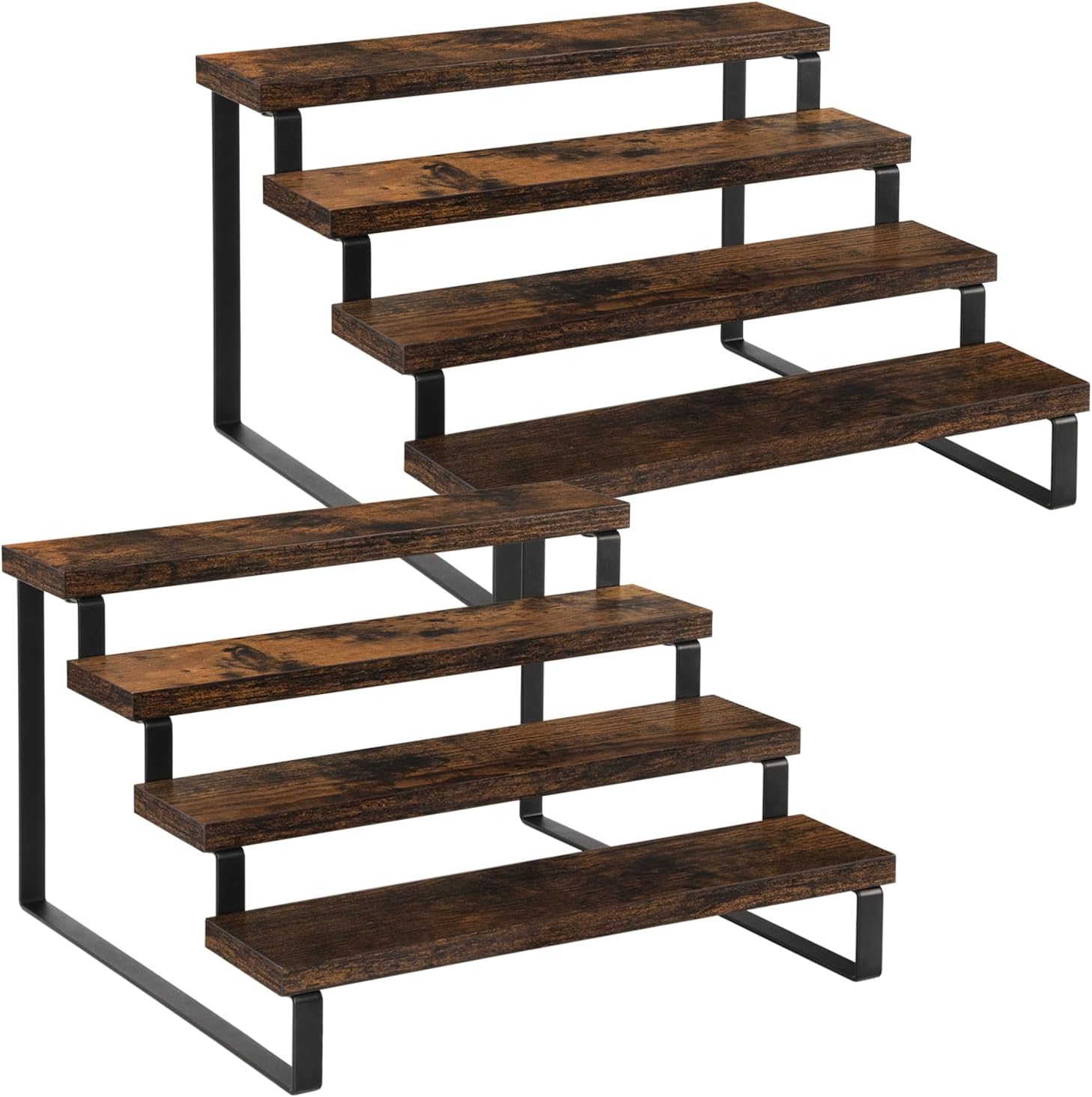 Yinmit 4 Tier Wooden Riser Stand 2 Pack
