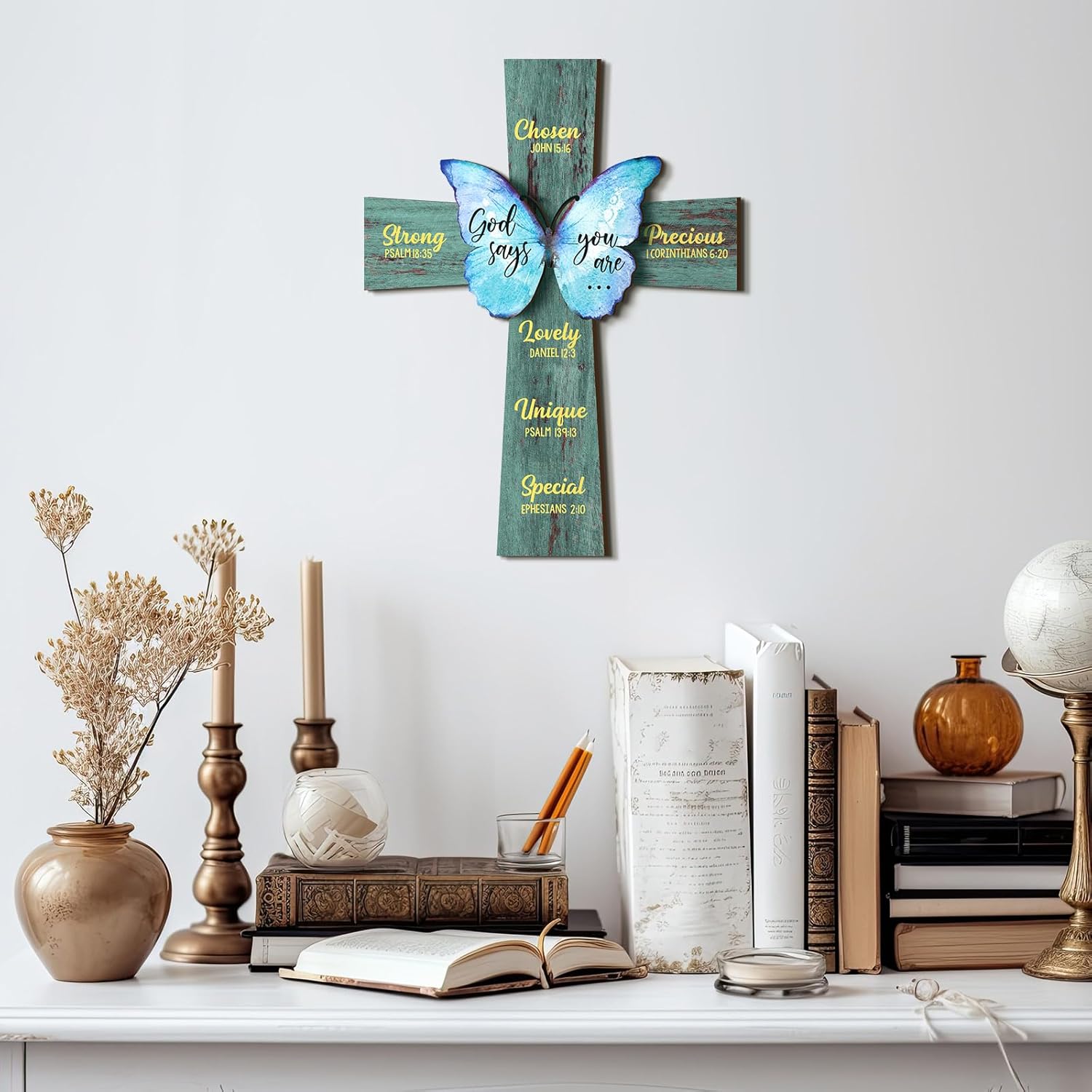 Panelee 1181 Inch Cross Wall Decor Bible Verse Sign