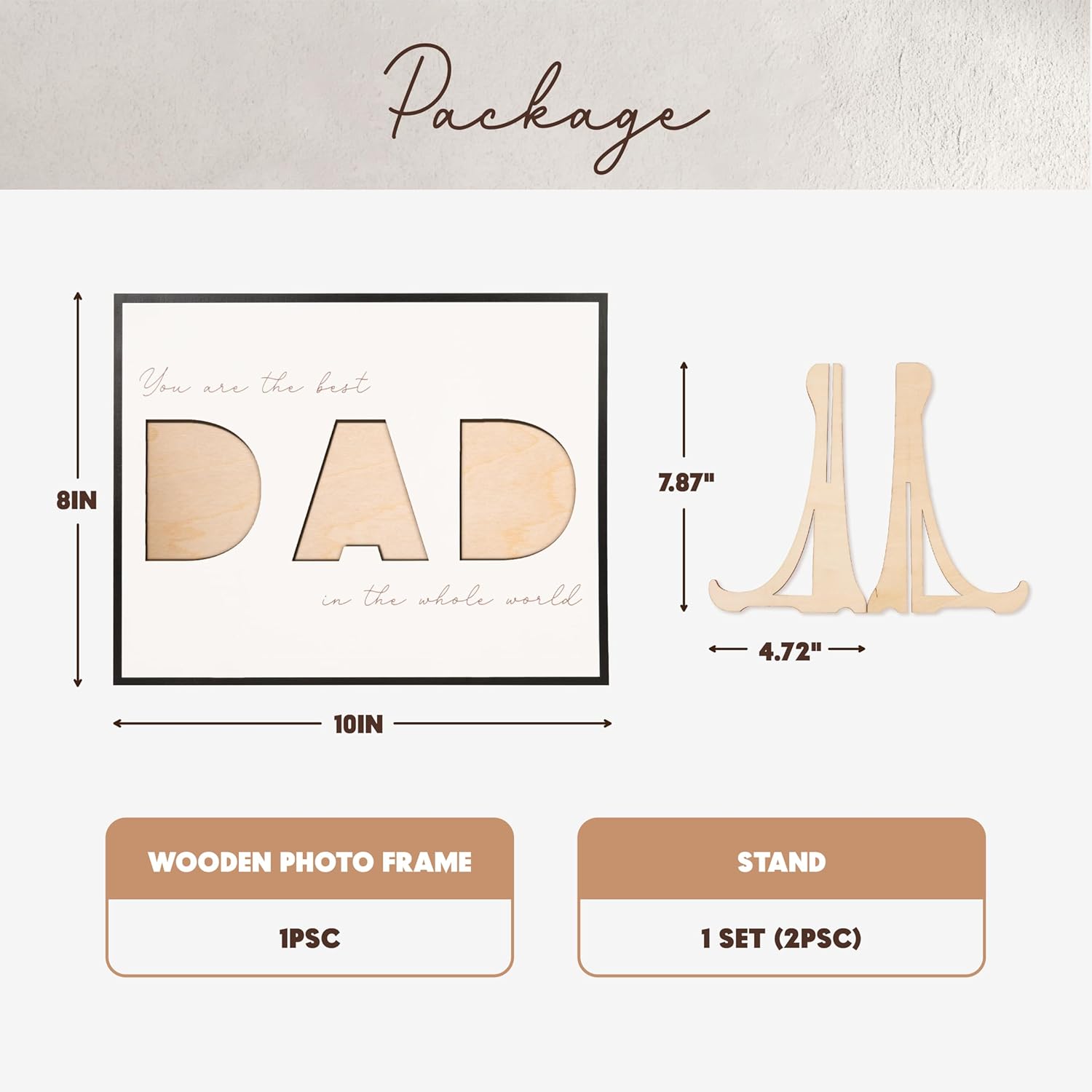 Creative DAD Letter Photo Frame With 3 Slots