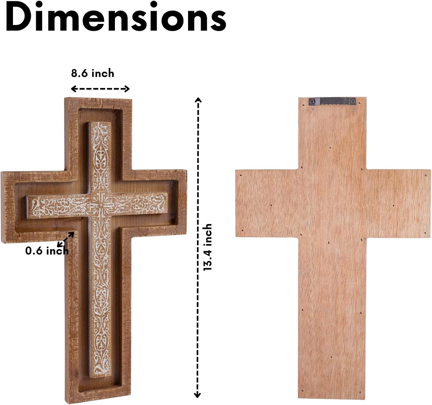 Baysbai Modern Wooden Wall Cross Decor