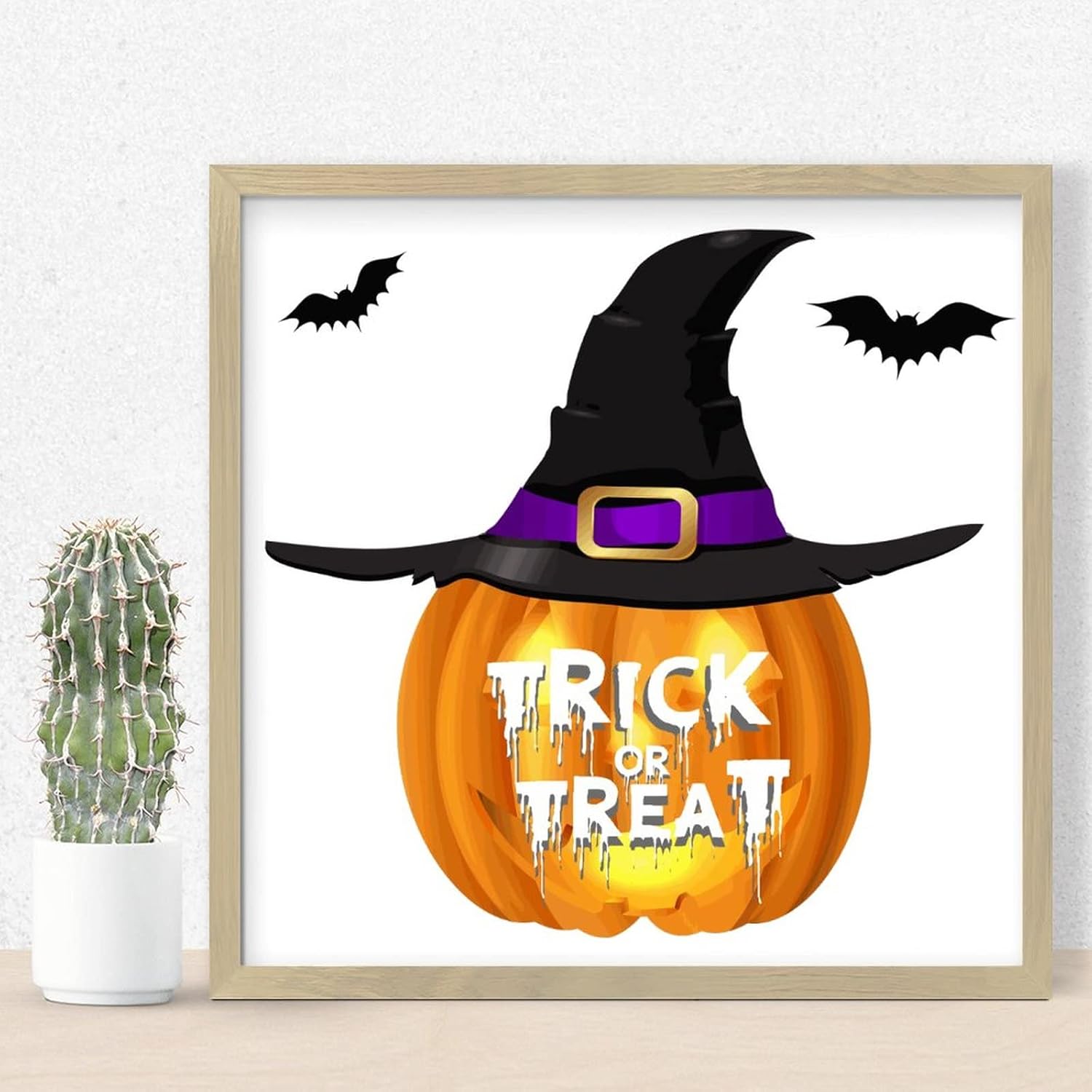 Happy Halloween Decor Jack-O-Lantern Wooden Wall Plaque