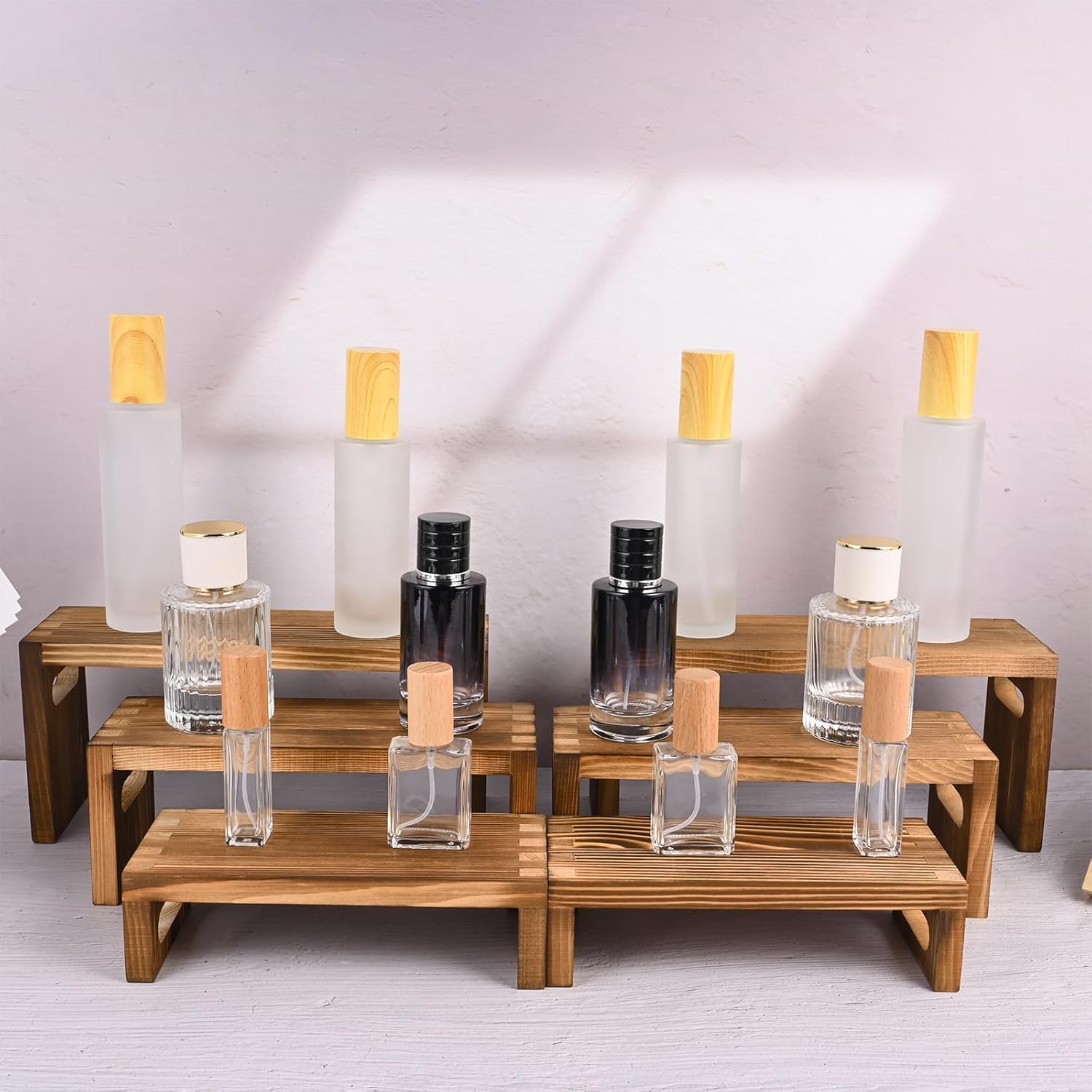 6 Pcs Wood Risers Display Stands for Table