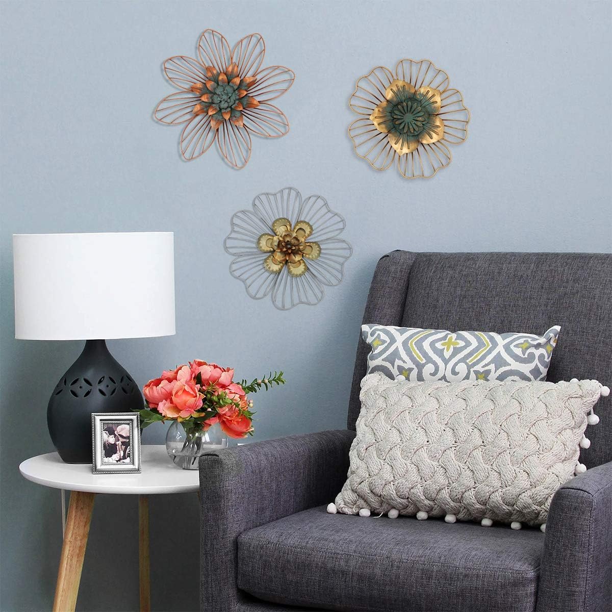 Funerom Golden Floral Wall Decor 11x15x11 Inches