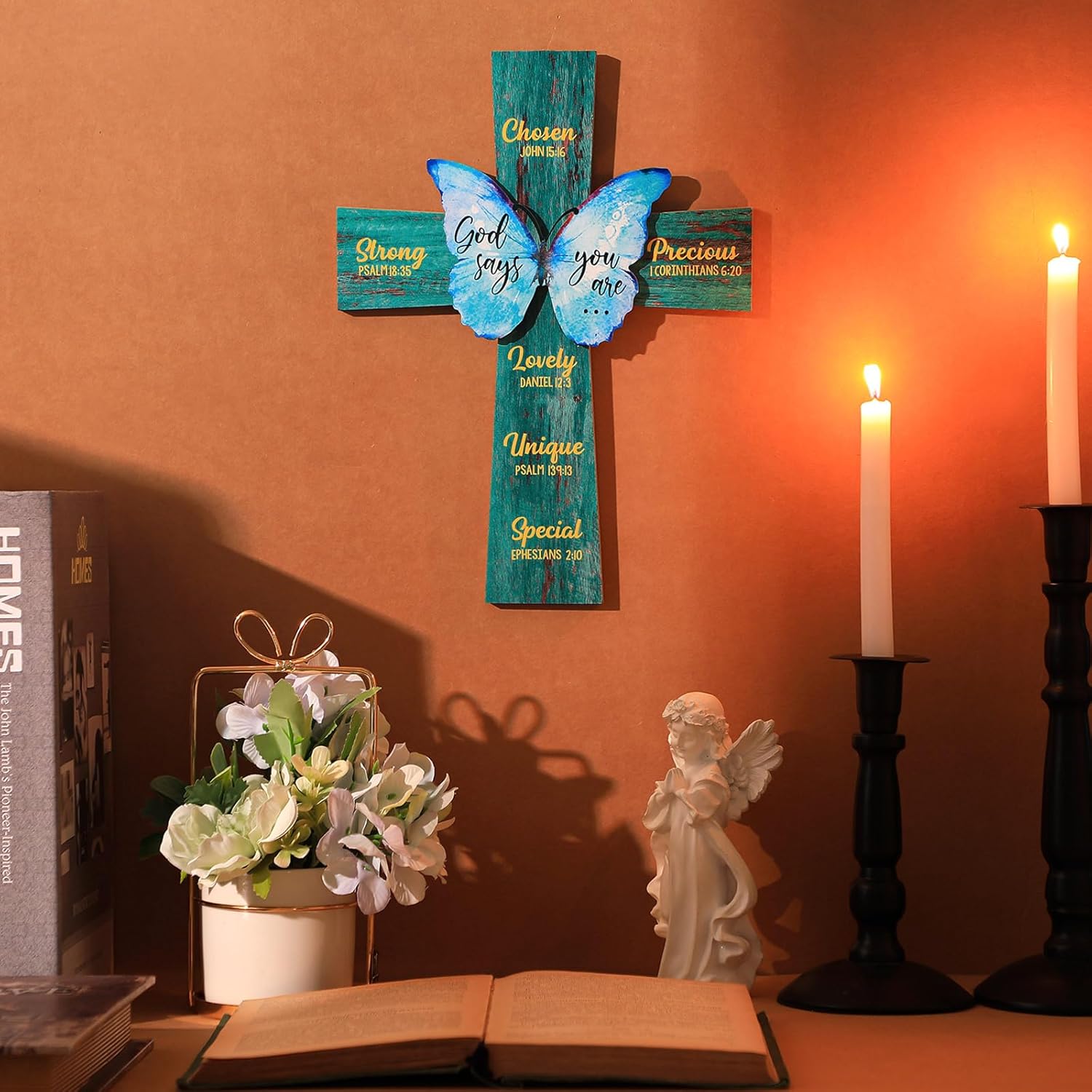 Panelee 1181 Inch Cross Wall Decor Bible Verse Sign