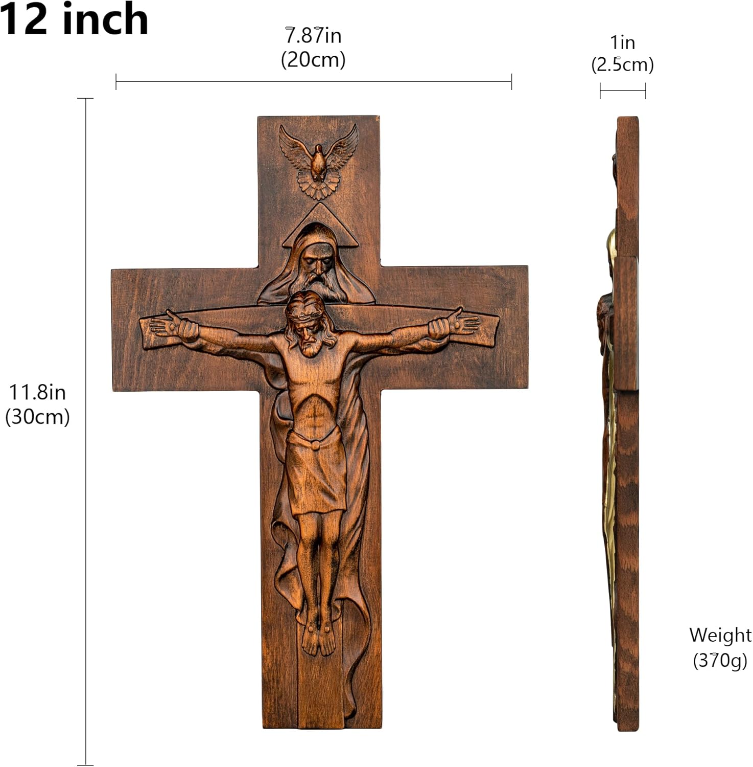 BGCOPPER Holy Trinity Wall Cross 12 Inch