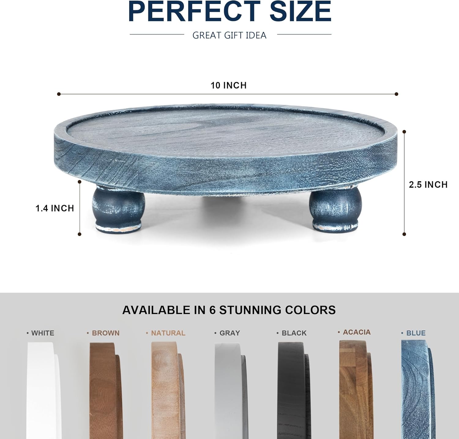 EOSAHR Blue Wood Display Risers for Home Decor