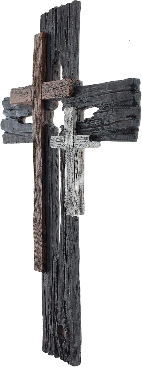 Top Brass Rustic Multi Layered Wall Cross Decor