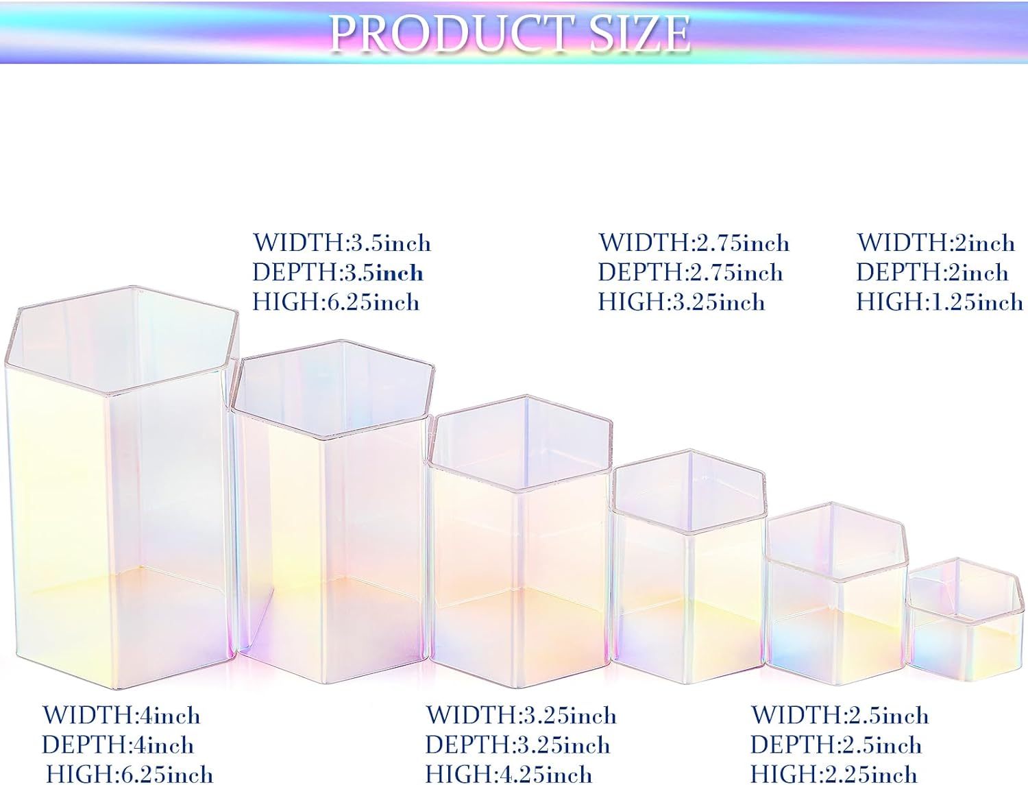 Jetec 12 Pcs Acrylic Hexagonal Jewelry Display Risers