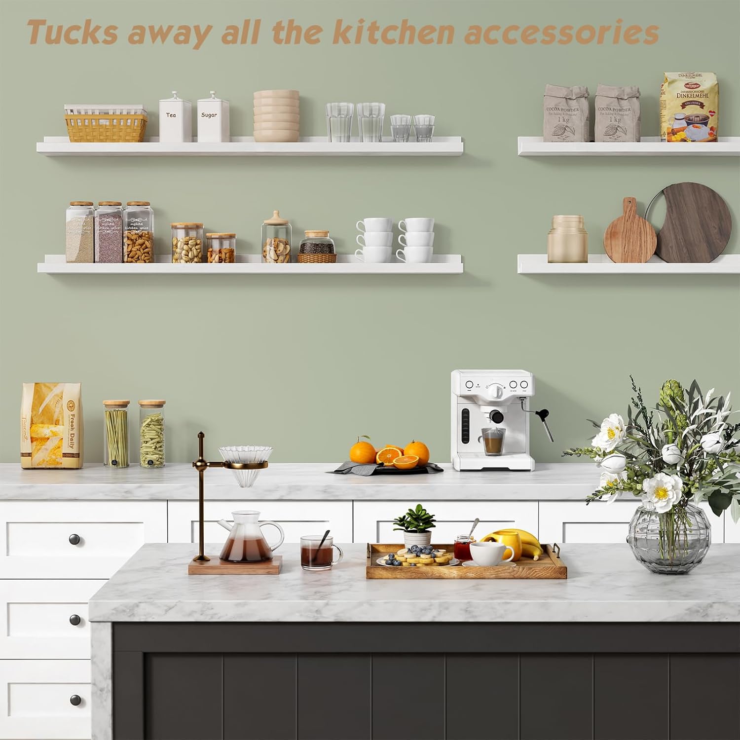 Forbena 48 Inch Floating Shelves Set of 4 for Wall 1