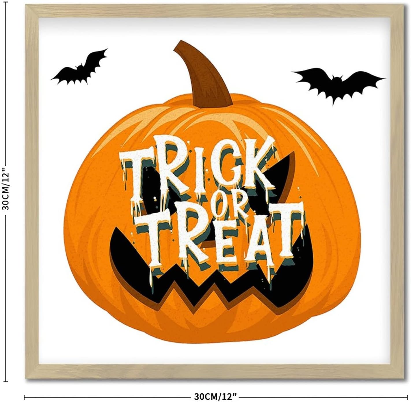 Happy Halloween Wood Framed Pumpkin Wall Sign
