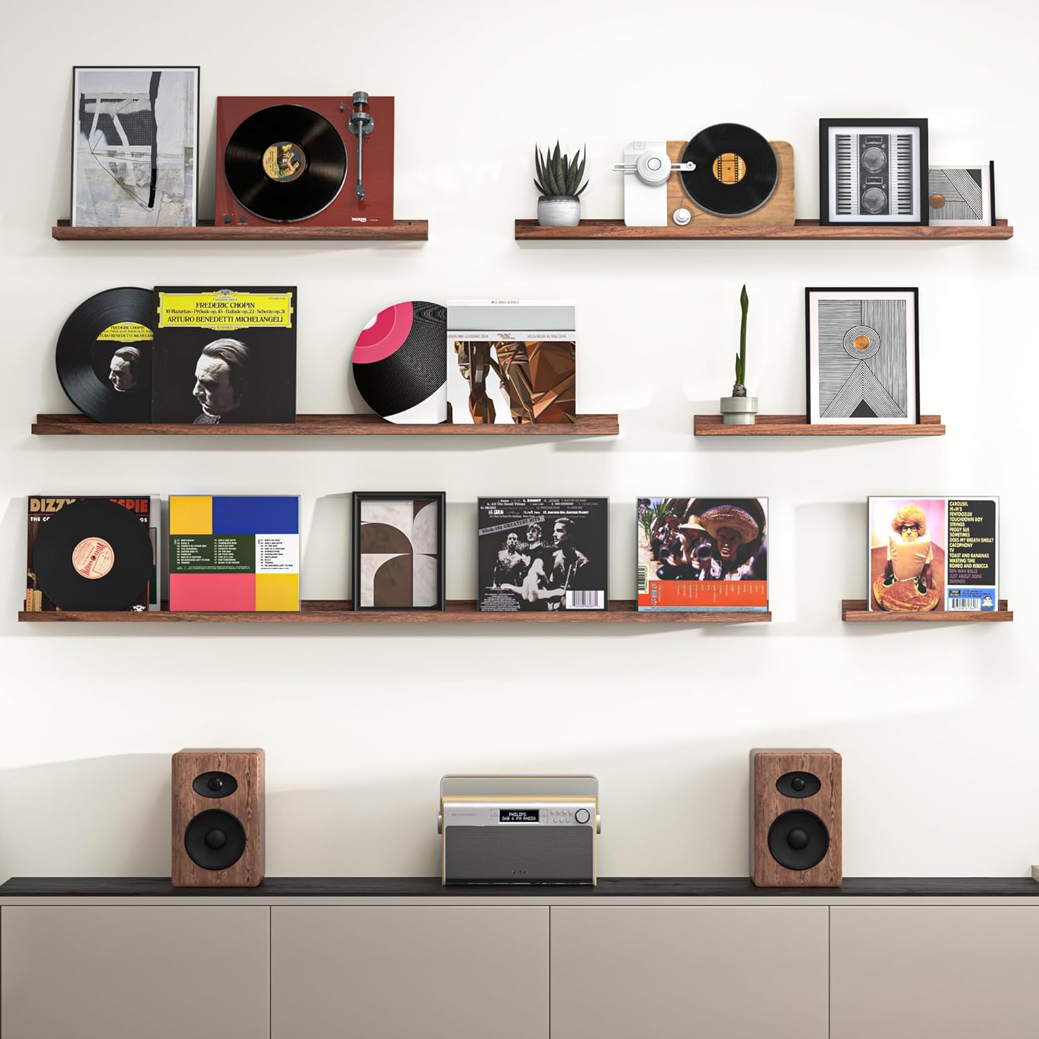 Heimlove Floating Shelf Set of 2 48 Inch WallMounted Picture Ledge