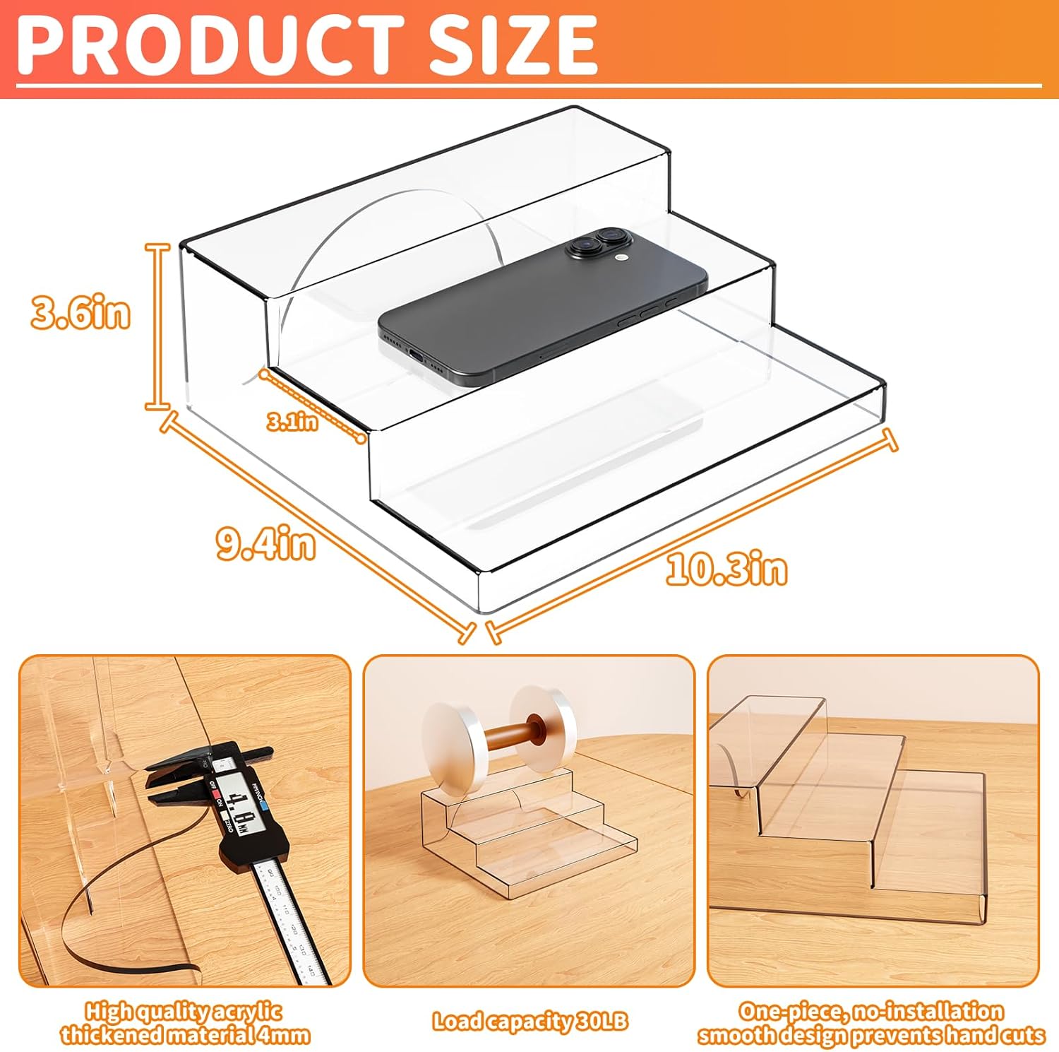 Yieach 3 Tier Acrylic Display Stand 2PCS