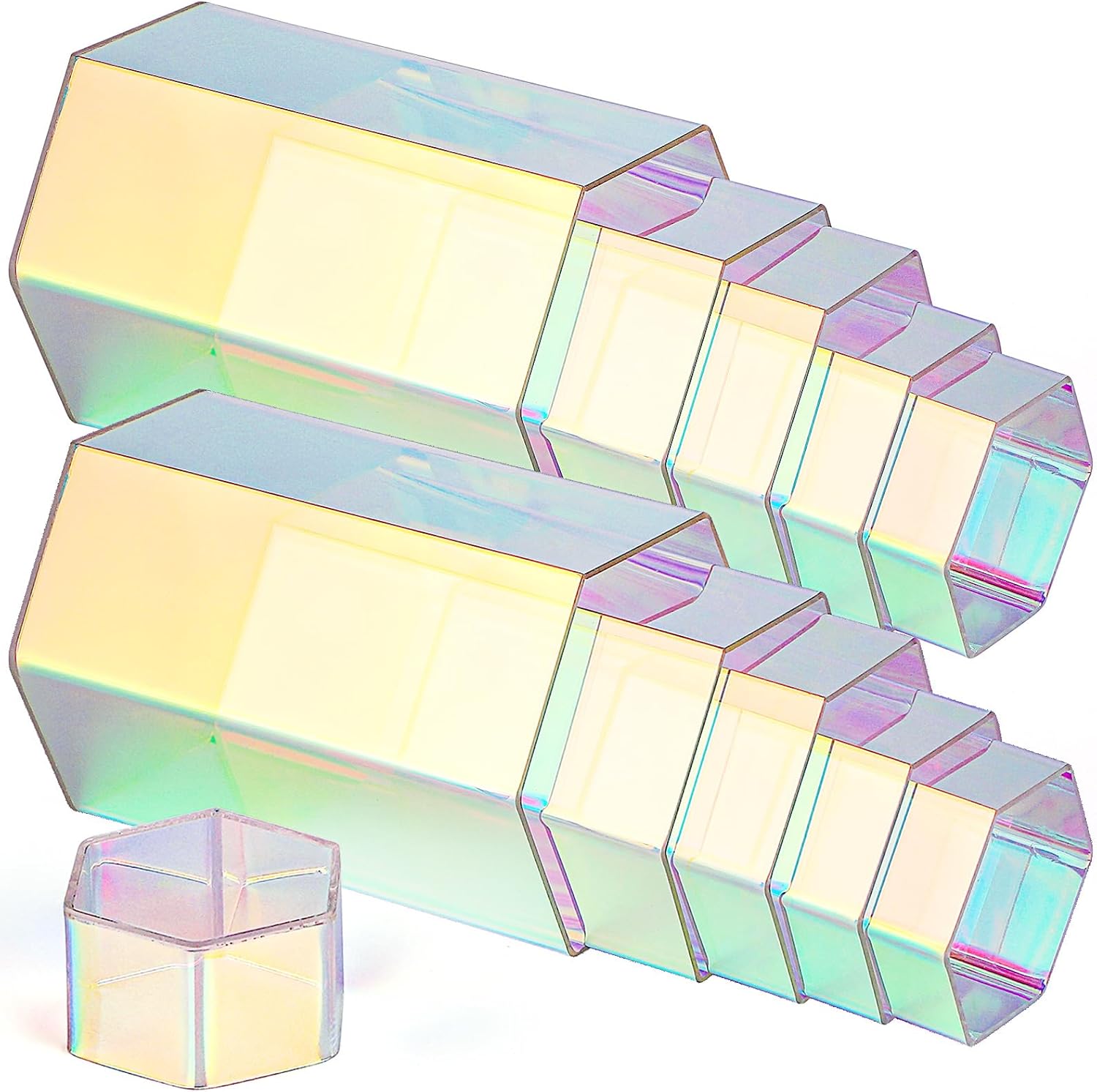 Jetec 12 Pcs Acrylic Hexagonal Jewelry Display Risers