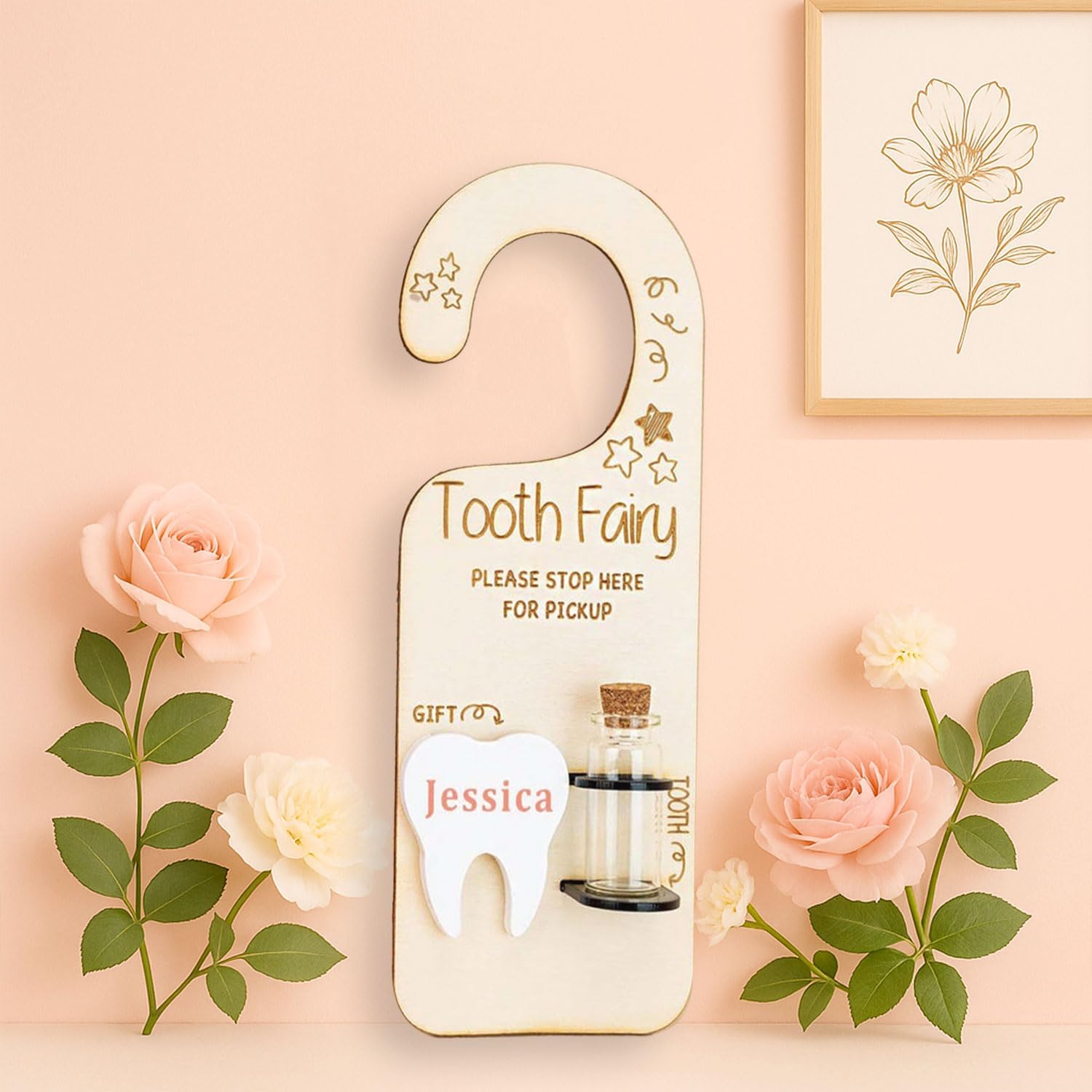 Personalized Tooth Fairy Door Hanger for Kids